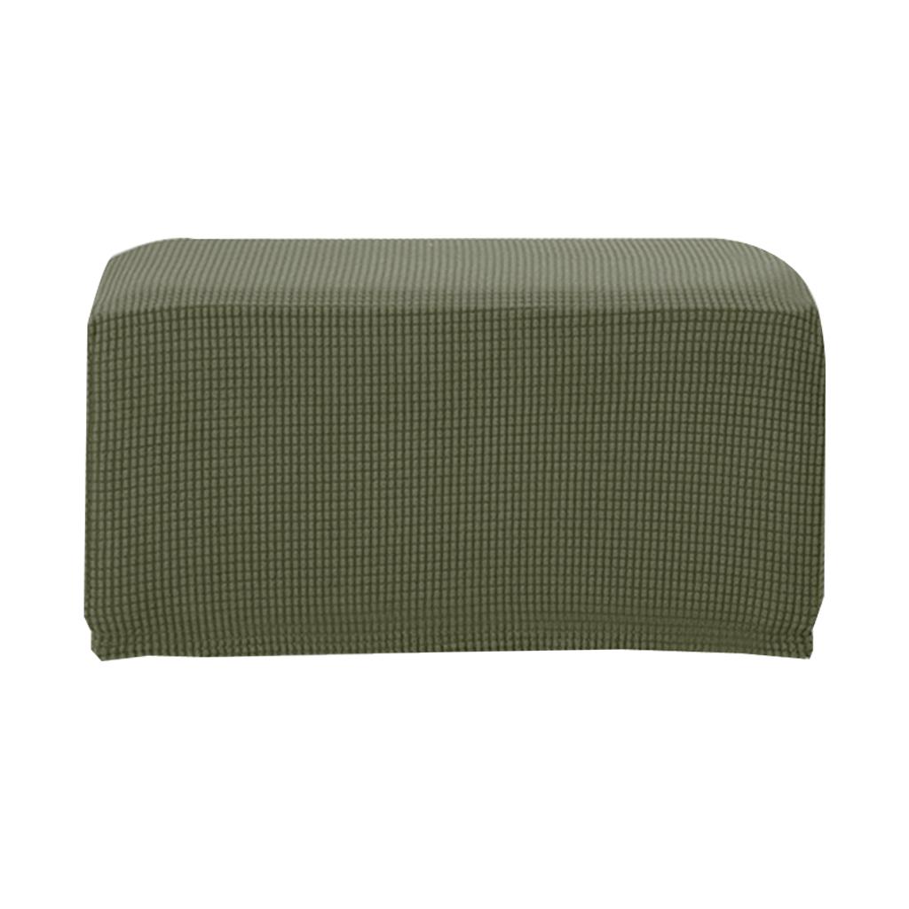 Stretch Wing Back Arm Chair Cover Ottoman Footstool Slipcover Kit Green