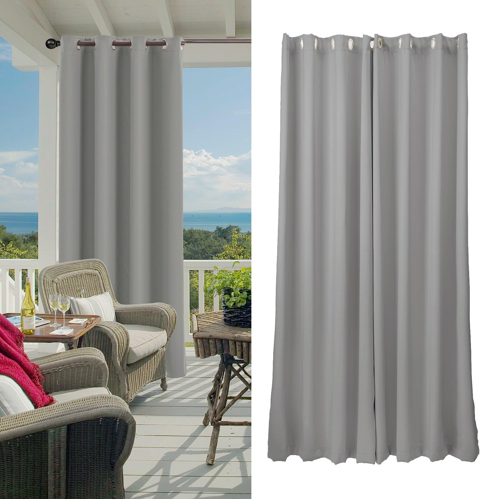 Outdoor Curtain for Patio Sun Blocking Waterpoof Drapes Gray 52x84in