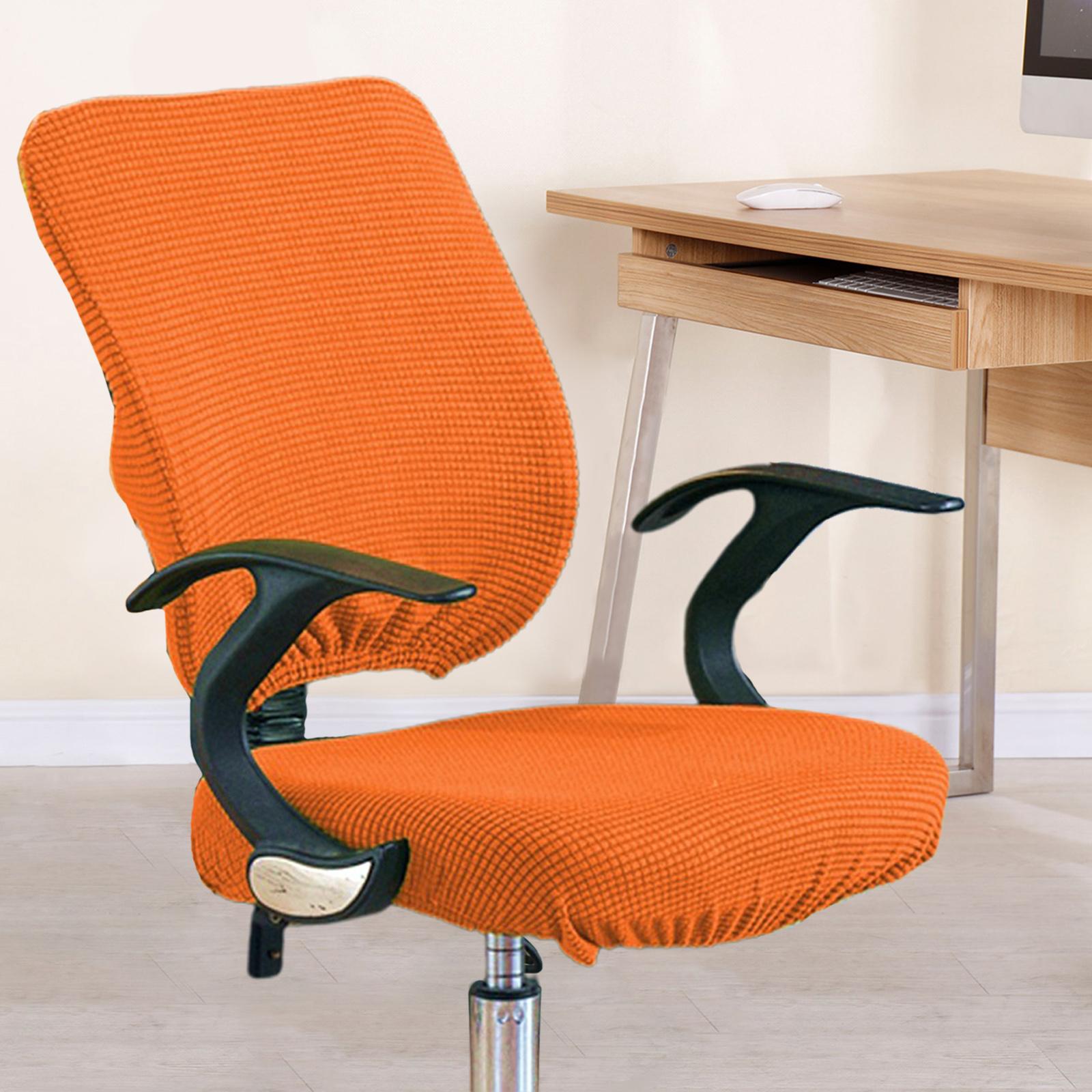 2 Set Jacquard Office Chair Covers Computer Armchair Slipcover Orange