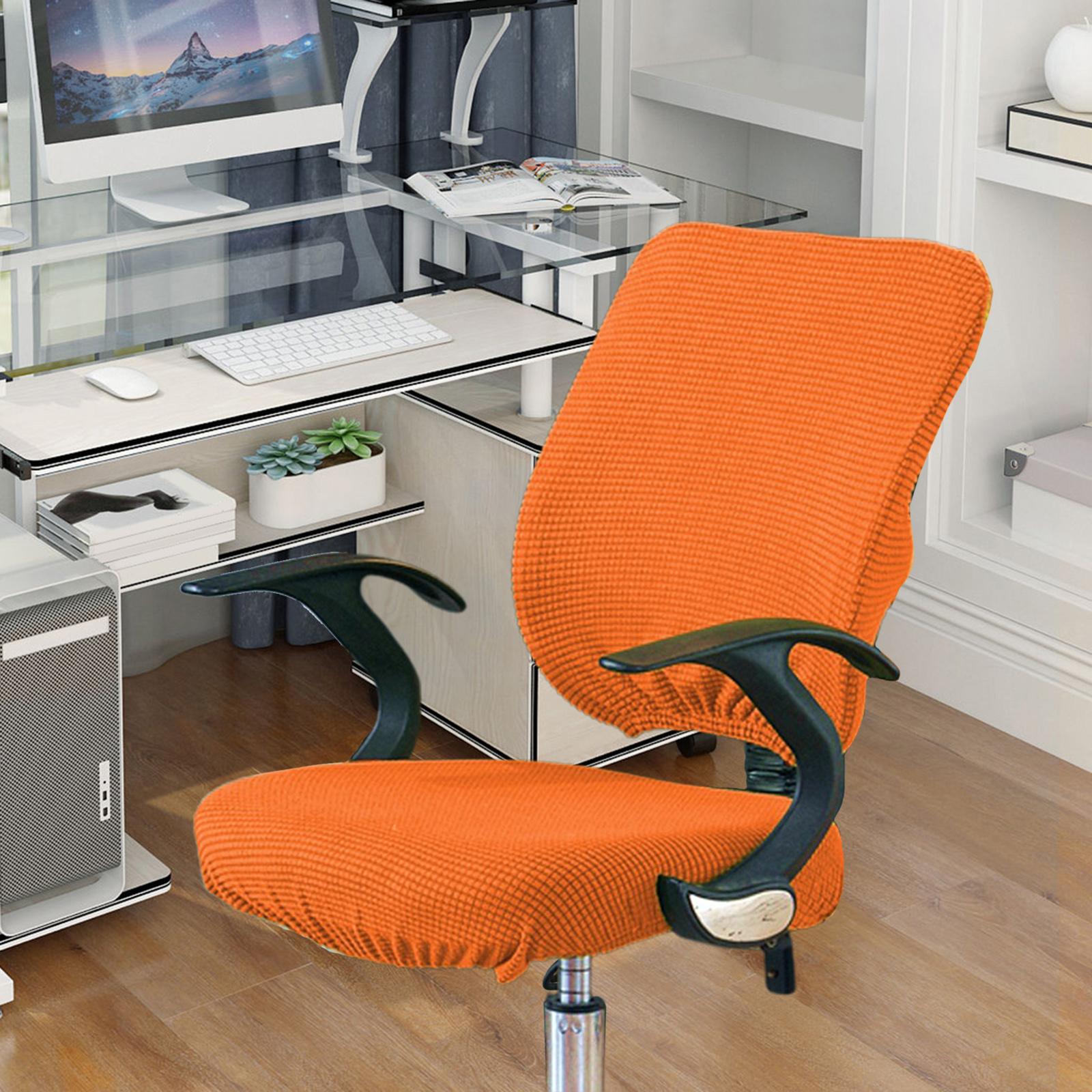 Jacquard Office Chair Covers Computer Armchair Slipcover Orange Seat Cover
