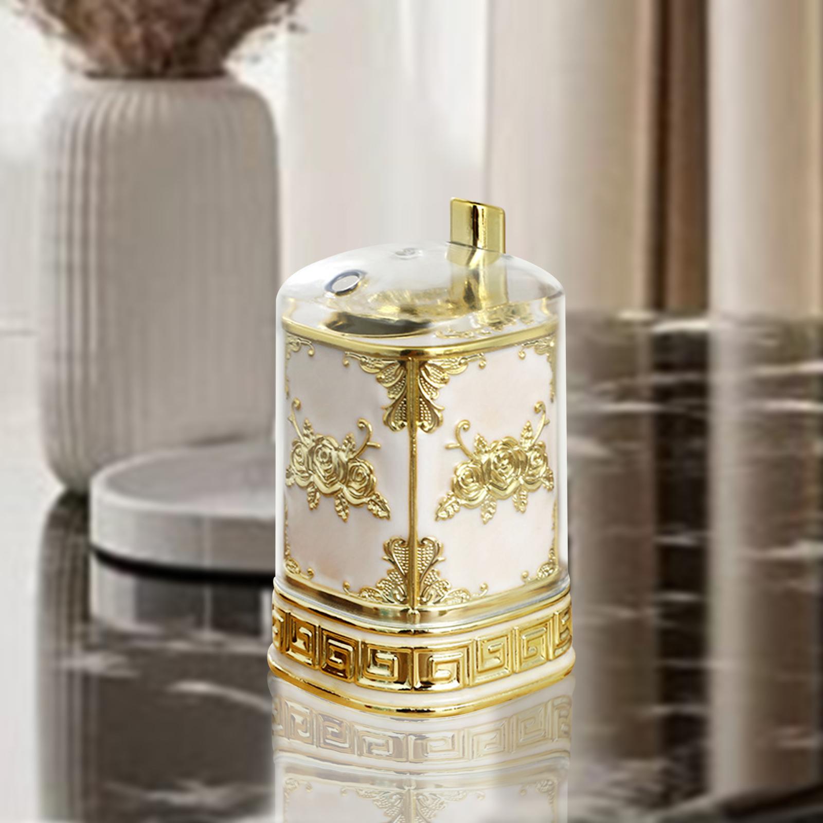 Toothpick Box Decorative Toothpick Case for Restaurant Apartment Dining Room Gold White