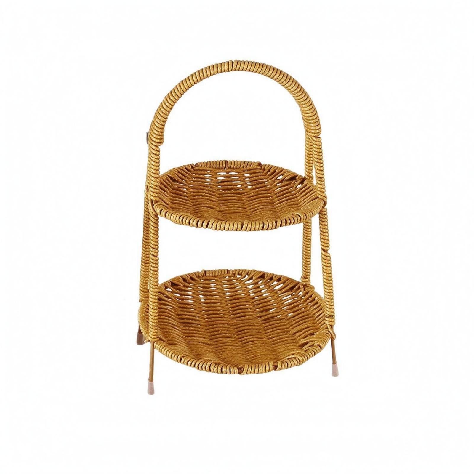 Tiered Rattan Tray Rack