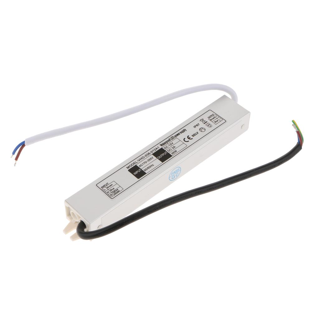 36W DC12V Light Drive Constant Pressure Switch DRIVER Power Supply Outdoor LED Transformer, IP67 Waterproof LED Power Supply, for LED Light