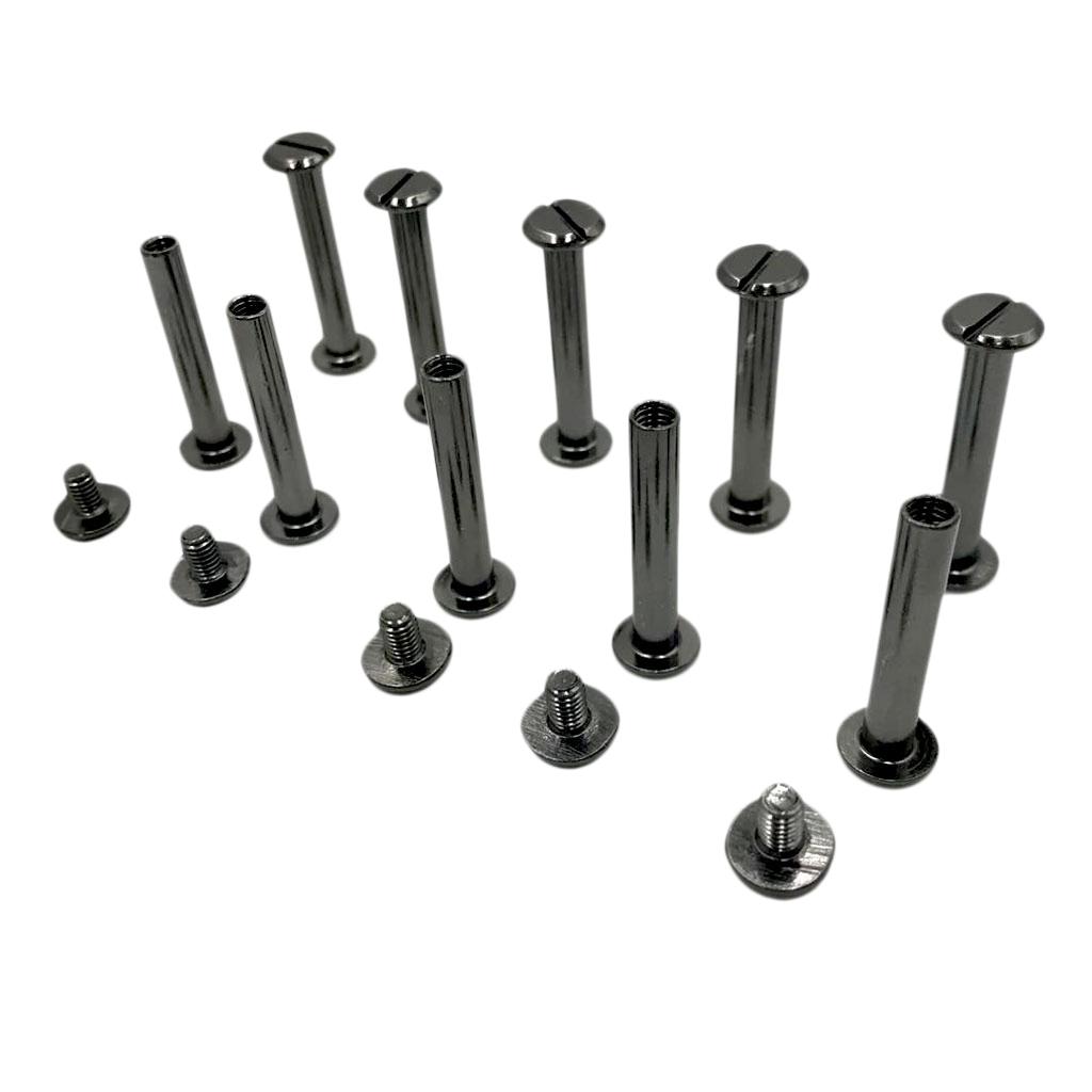 10pcs Nickel Plated Screws Rivets DIY Scrapbook Album Binding Black 10x25mm