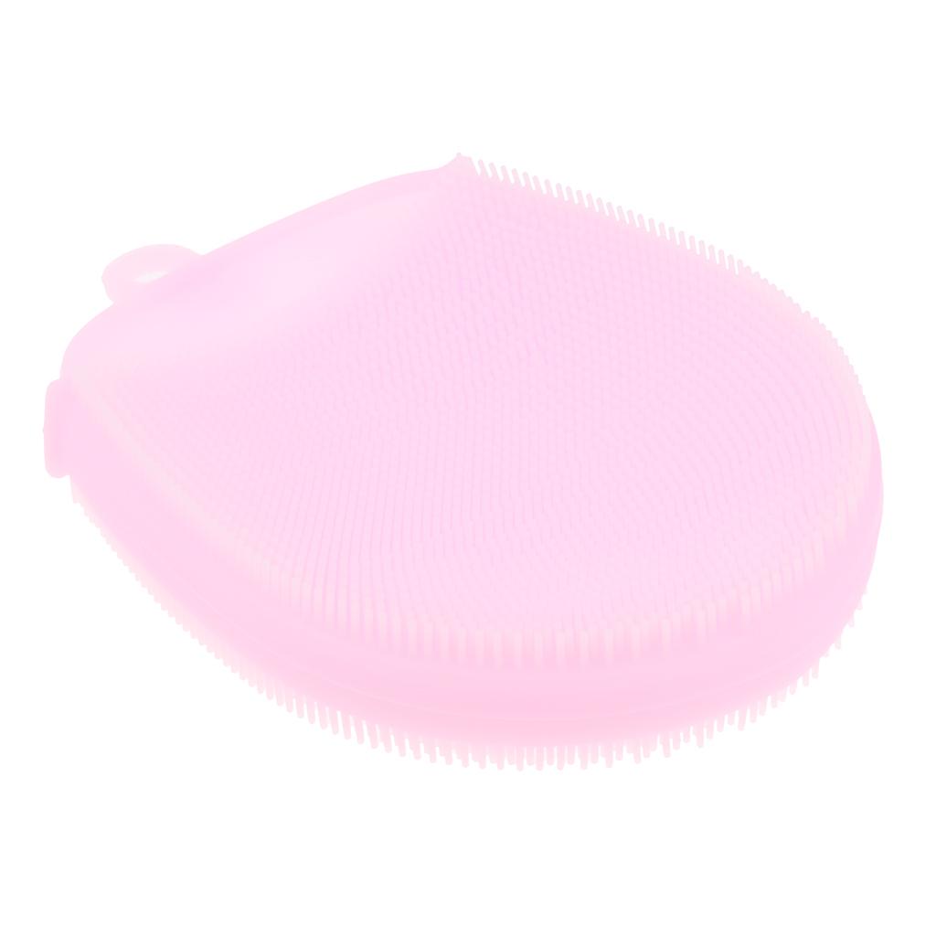 Silicone Massage Bath Brush Shower Exfoliating Body Massage Scrubber Pink