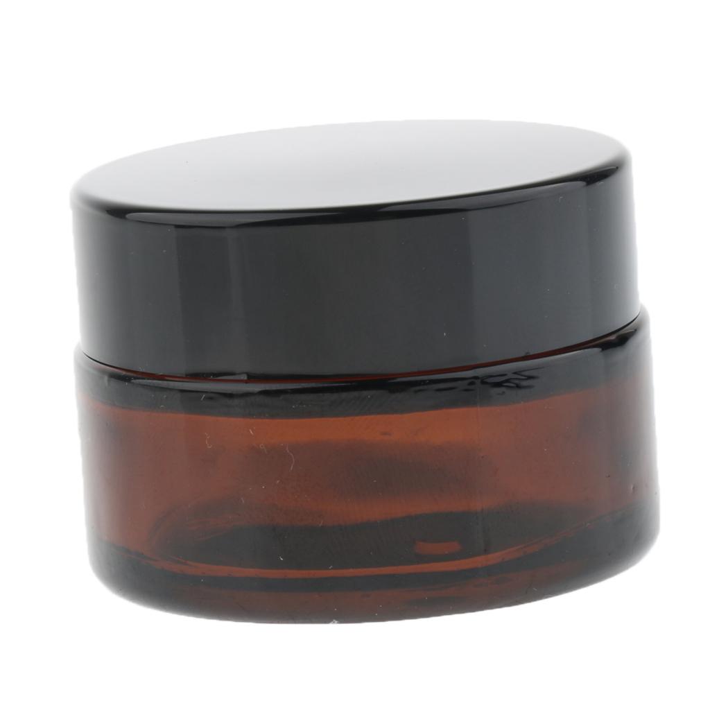 6 Pcs Refillable Cosmetic Containers Round Glass Jars Face Cream Lotion  15g