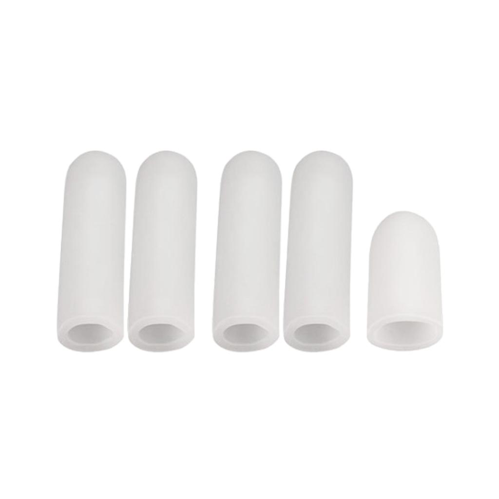 20Pcs Thumb Protectors Splint Silicone Finger Sleeves Caps Cover Tube White