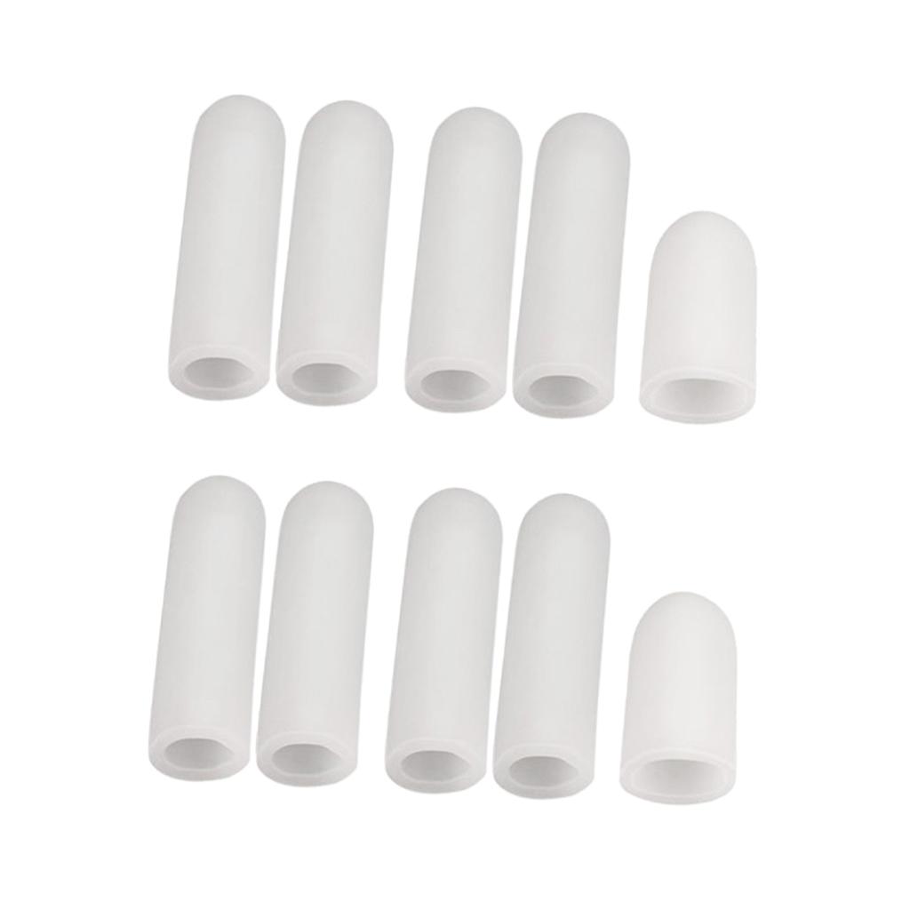 3x10Pcs Thumb Protectors Splint Gel Finger Sleeves Caps Cover  White