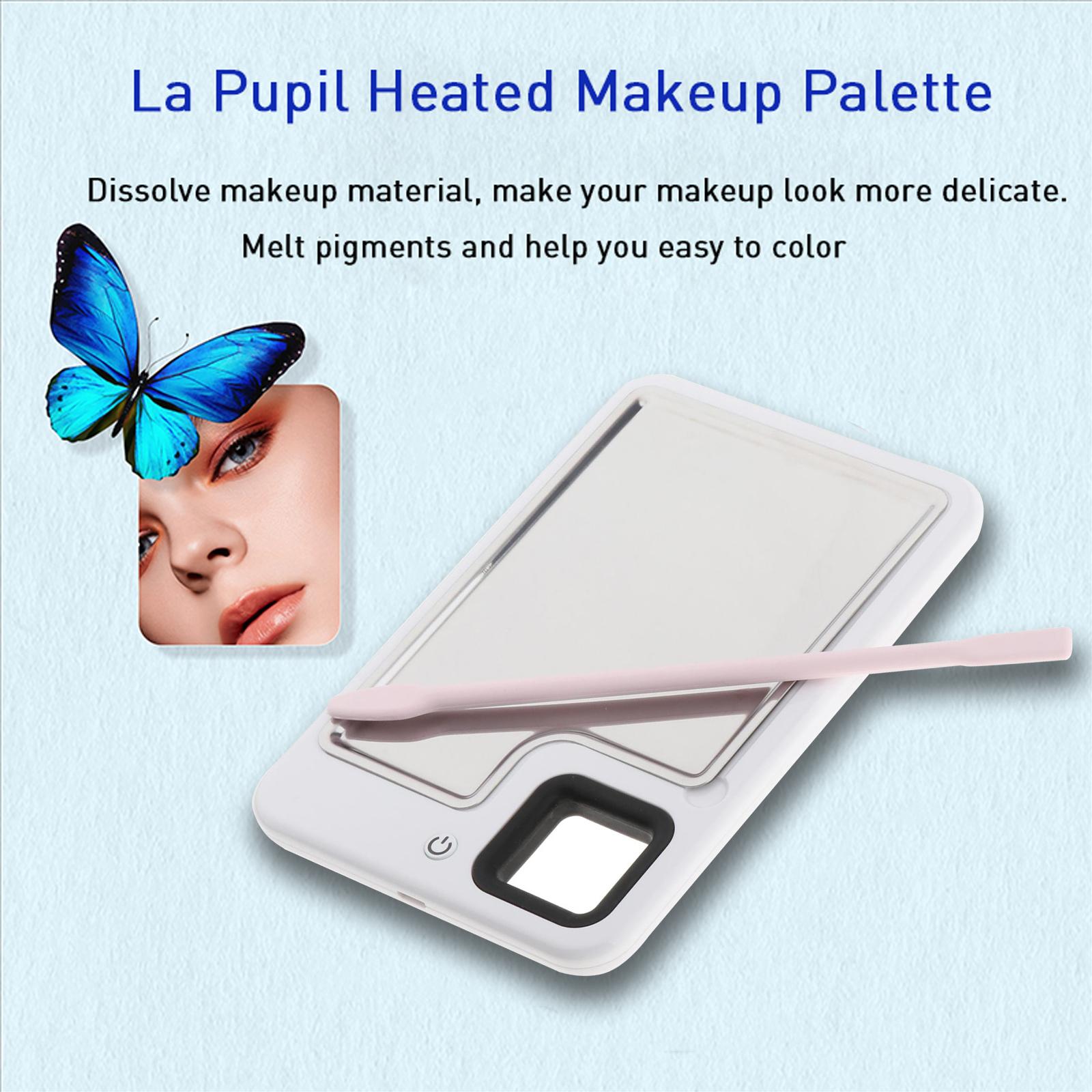 Cosmetic Heated Makeup Palette Beauty Nail Art Blending Mixing with Spatula