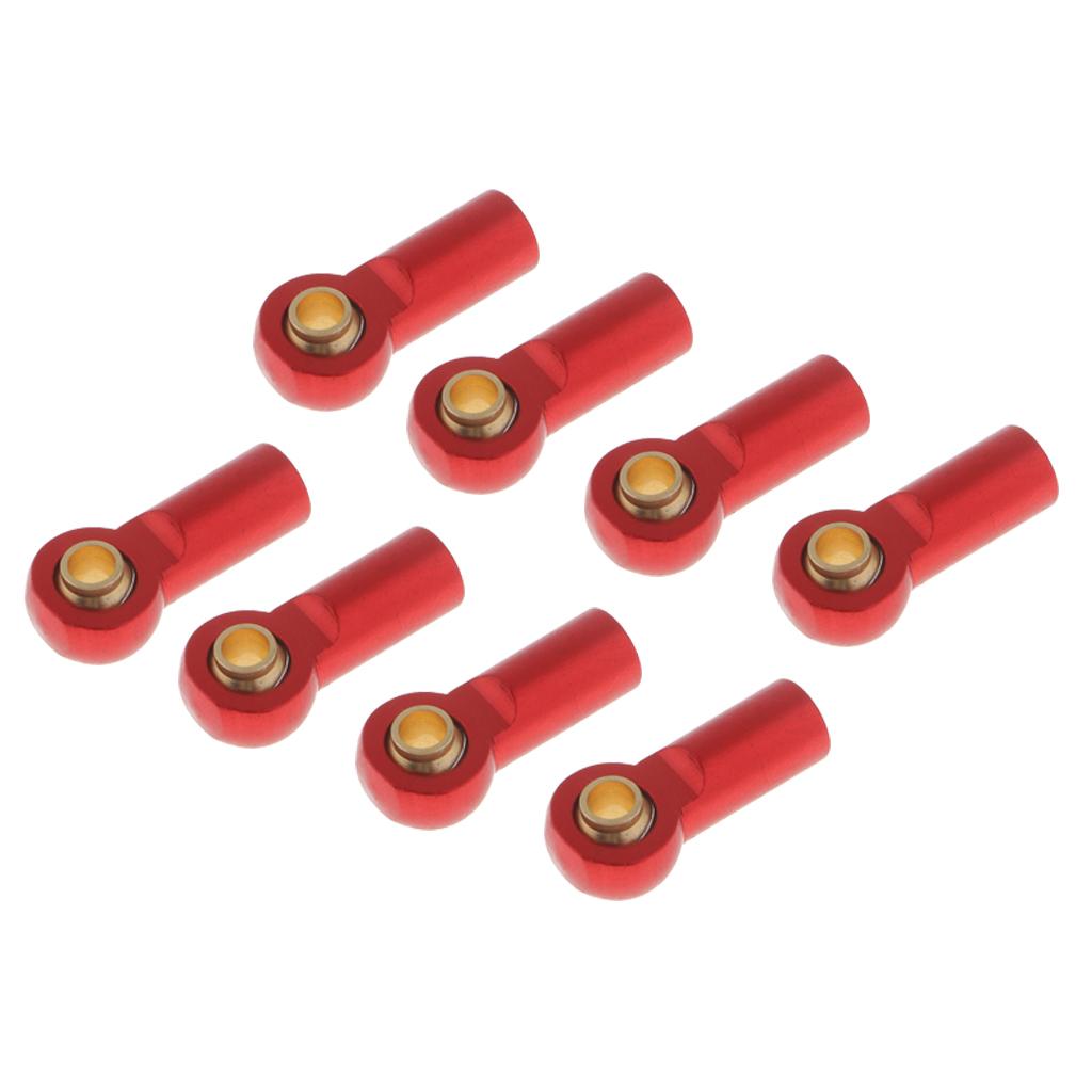 8 Pieces M3 Aluminum Link Rod End Ball Joint for 1/10 RC Car Parts Red