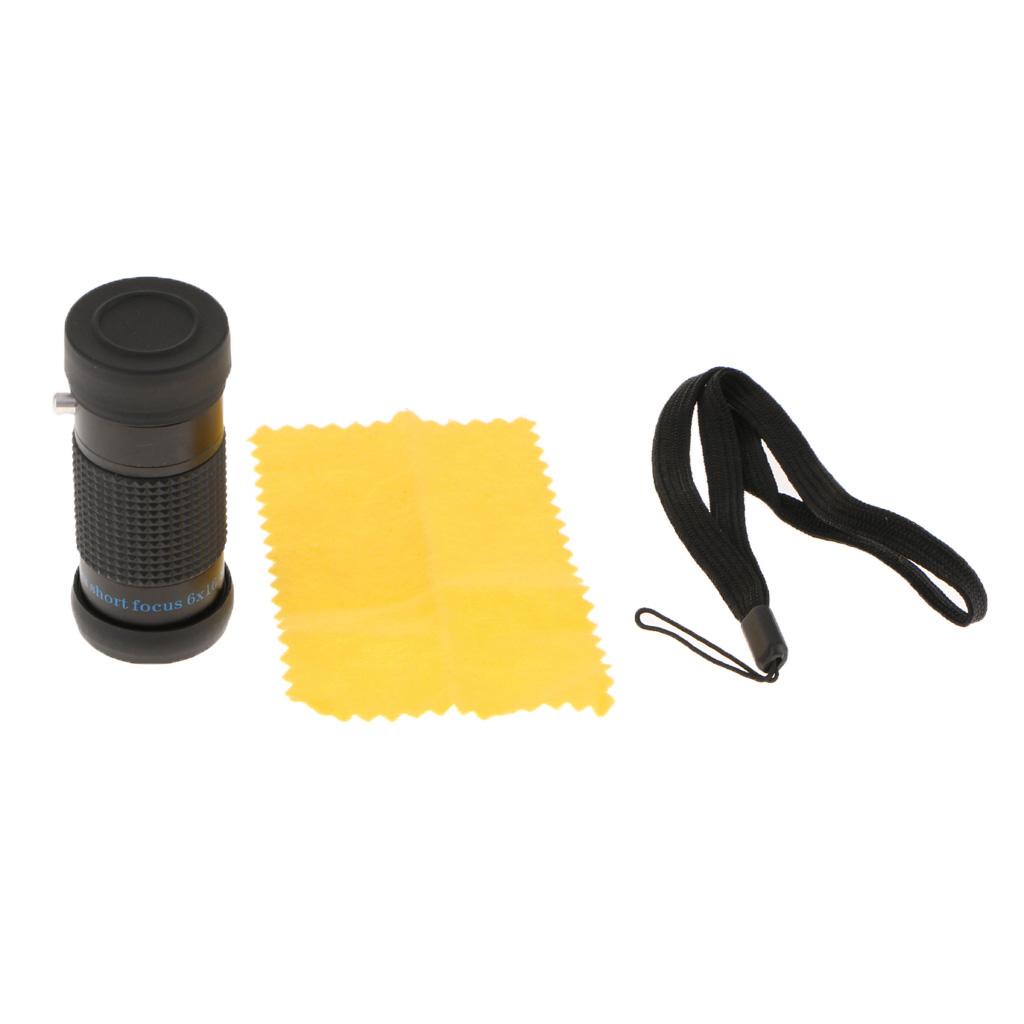 Mini Extra Short Focus 6x16 Monocular Typoscope Microscope Kits Black