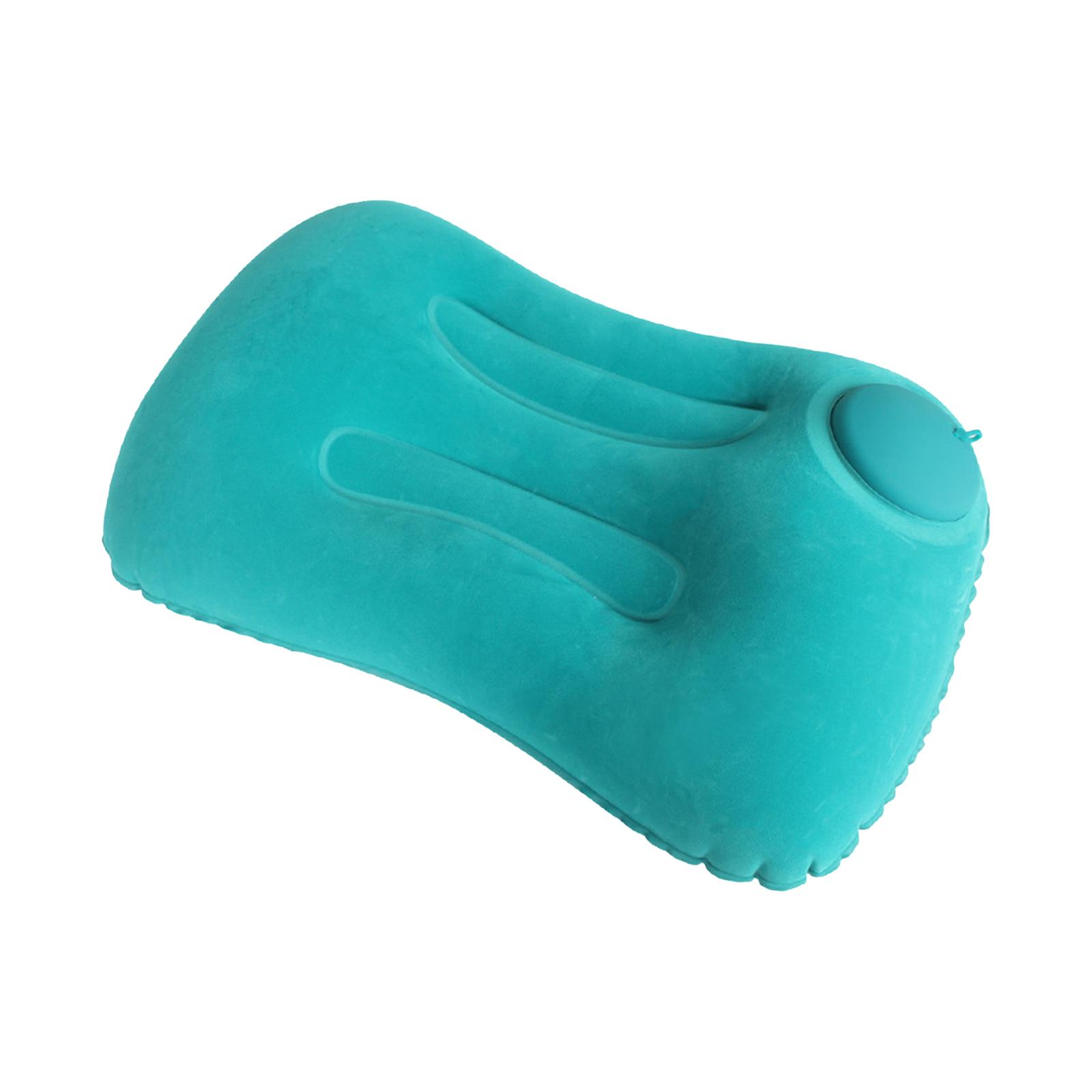 Travel Pillow Ergonomic Comfortable Foldable for Carry on Backpacking Office green Rectangular