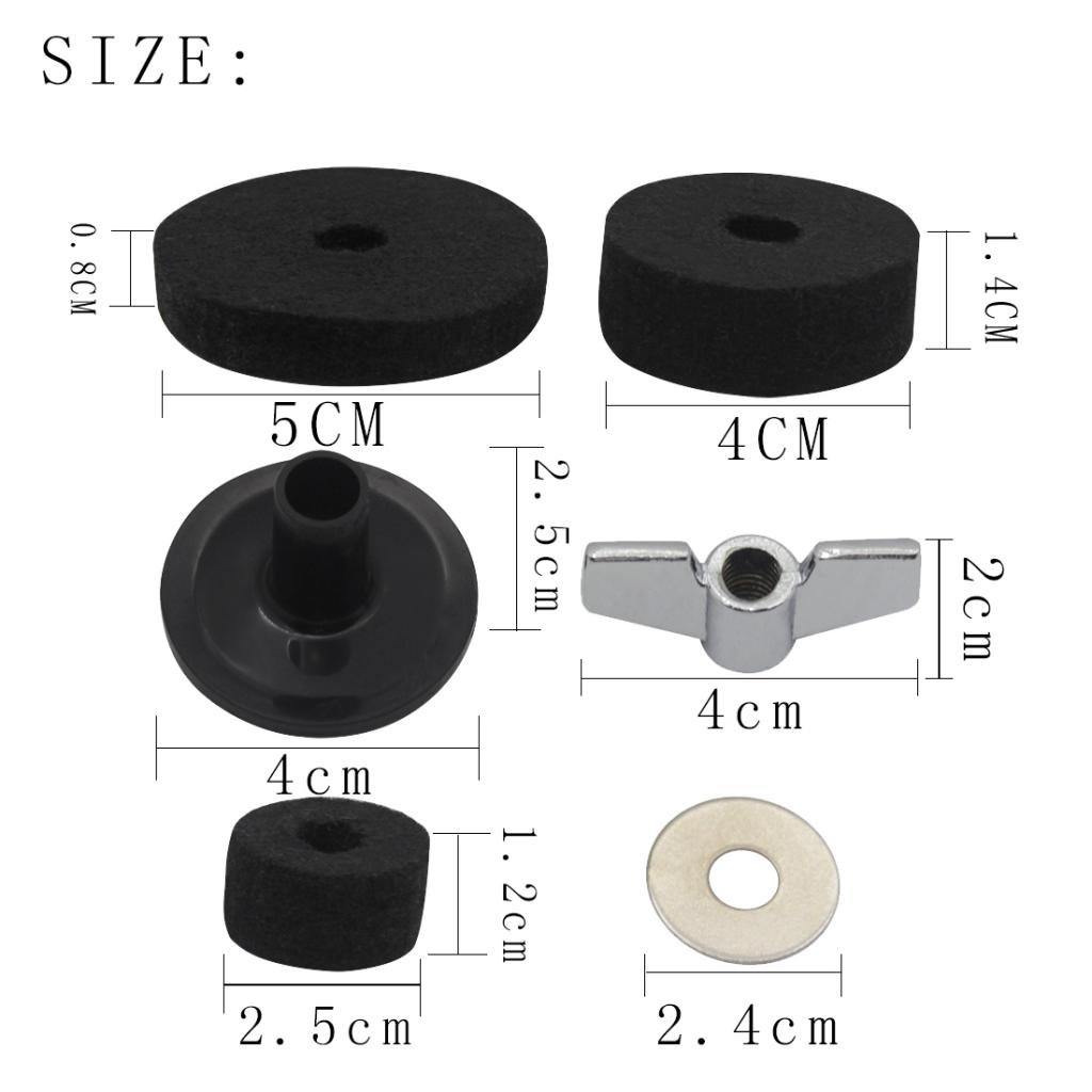 18Pcs/set Bass Drum Knob Screws Spacer Mat Percussion Accessories Parts