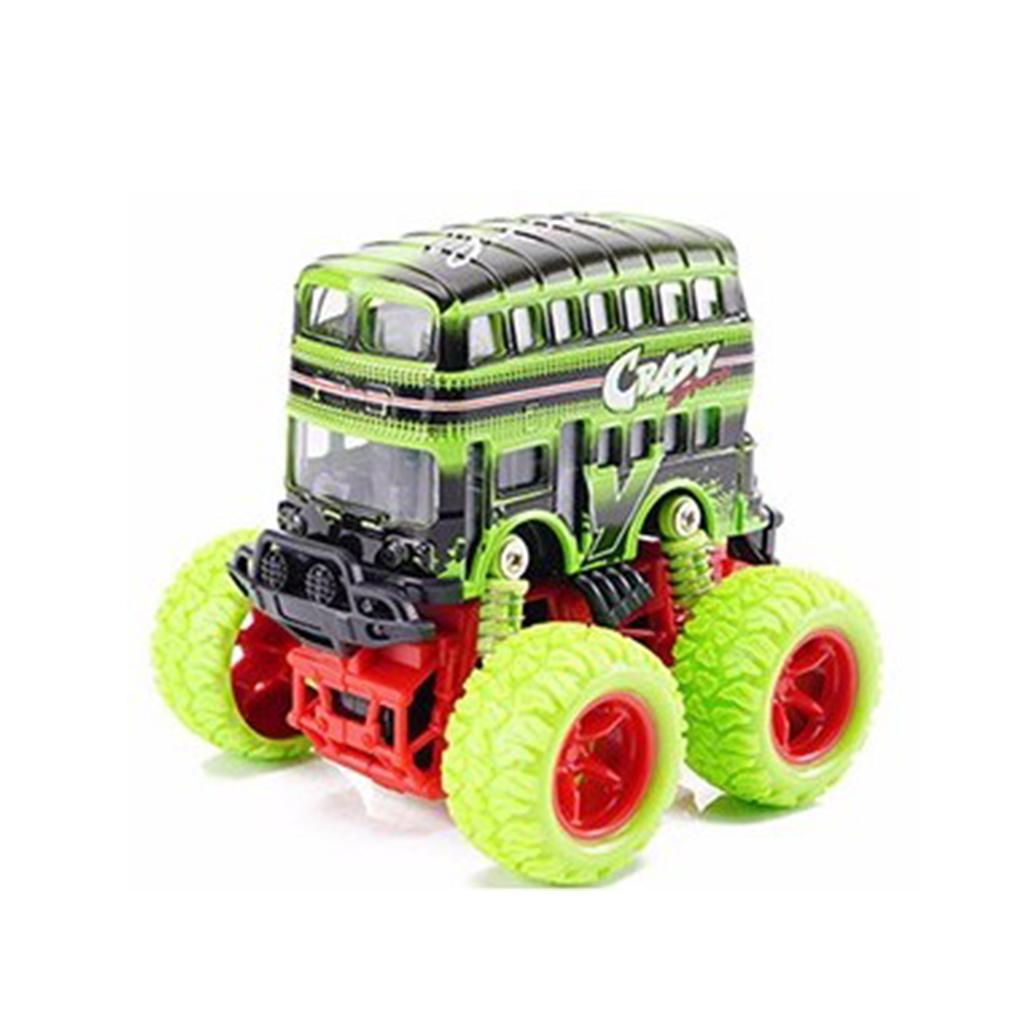 Friction Powered Truck Vehicles Car 4 Big Tire Wheels Car Toy Green