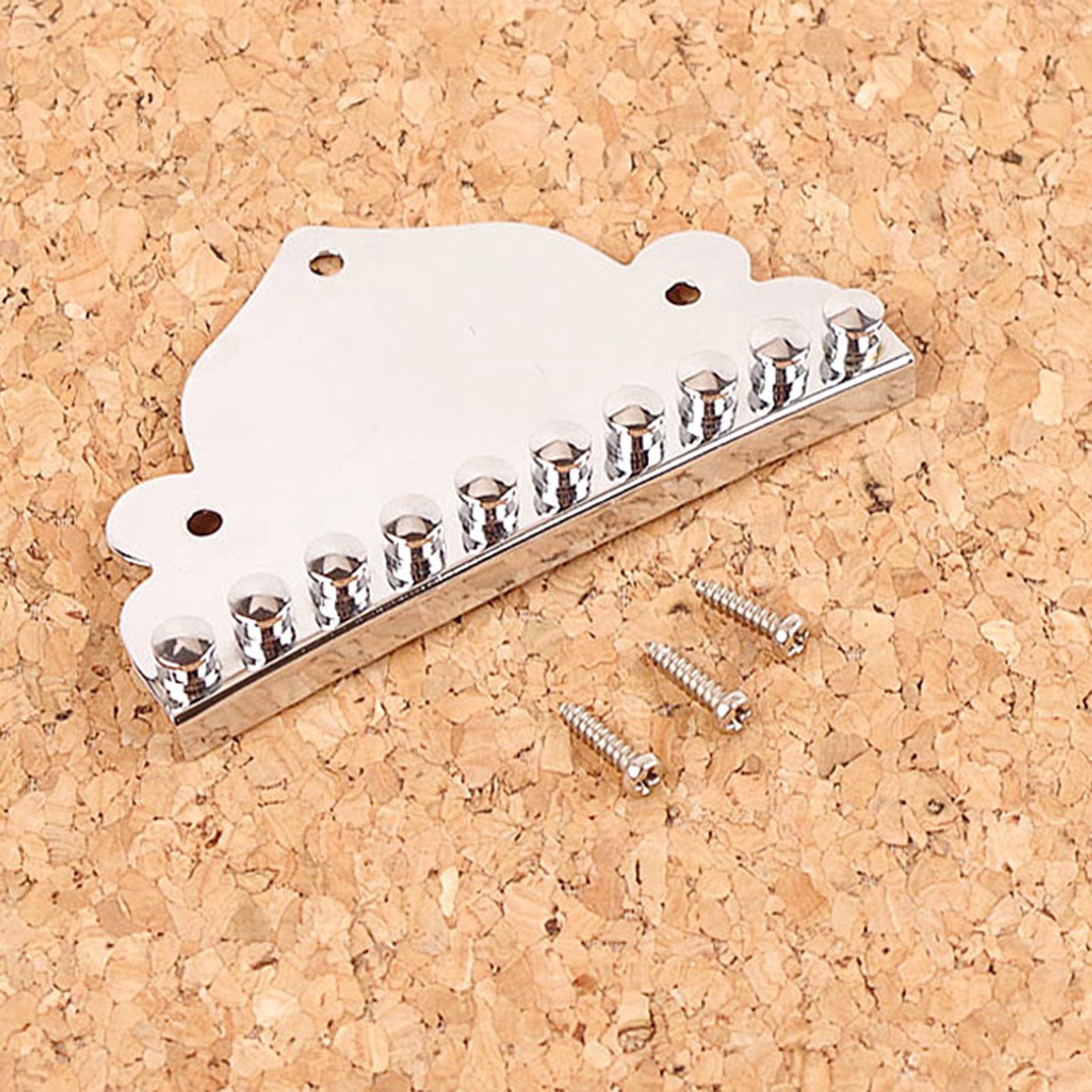Chrome Plated Mandolin Tailpiece 10 String Parts with Screws 70.5x42mm