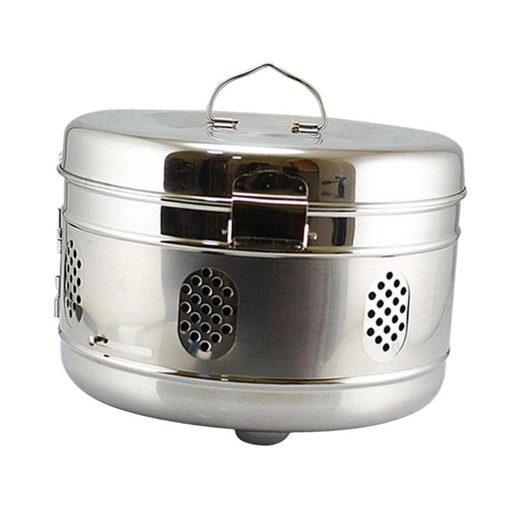 Stainless Steel Container Organizer Box Instrument Round Storage Jar A