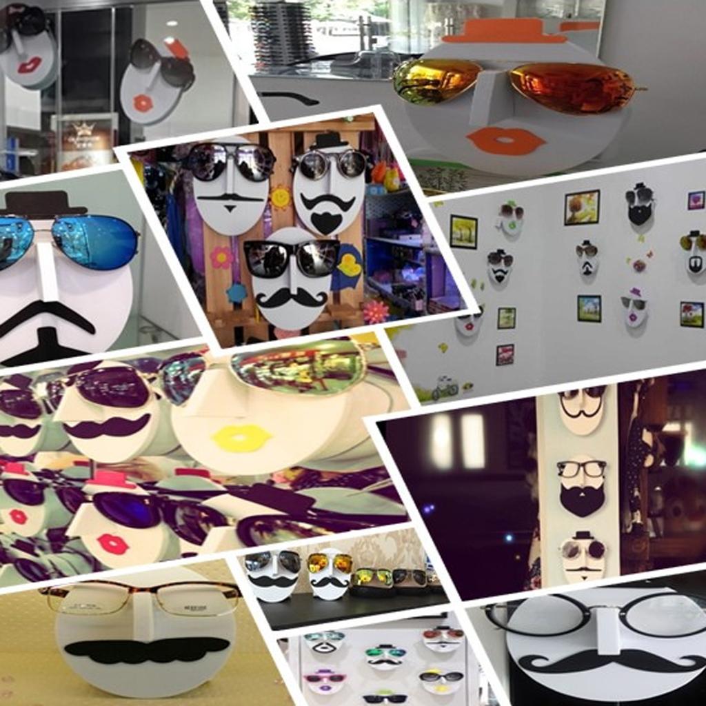 Creative Mustache Face Glasses Sunglasses Spectacles Display Stand Rack 4