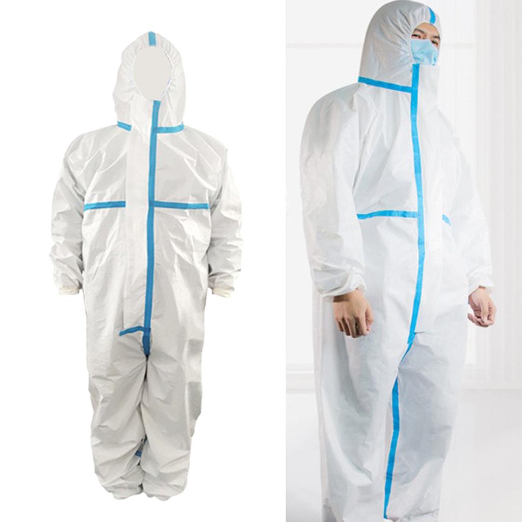 Disposable Coveralls Protective Suit w/Elastic Wrists Ankle Full Protection