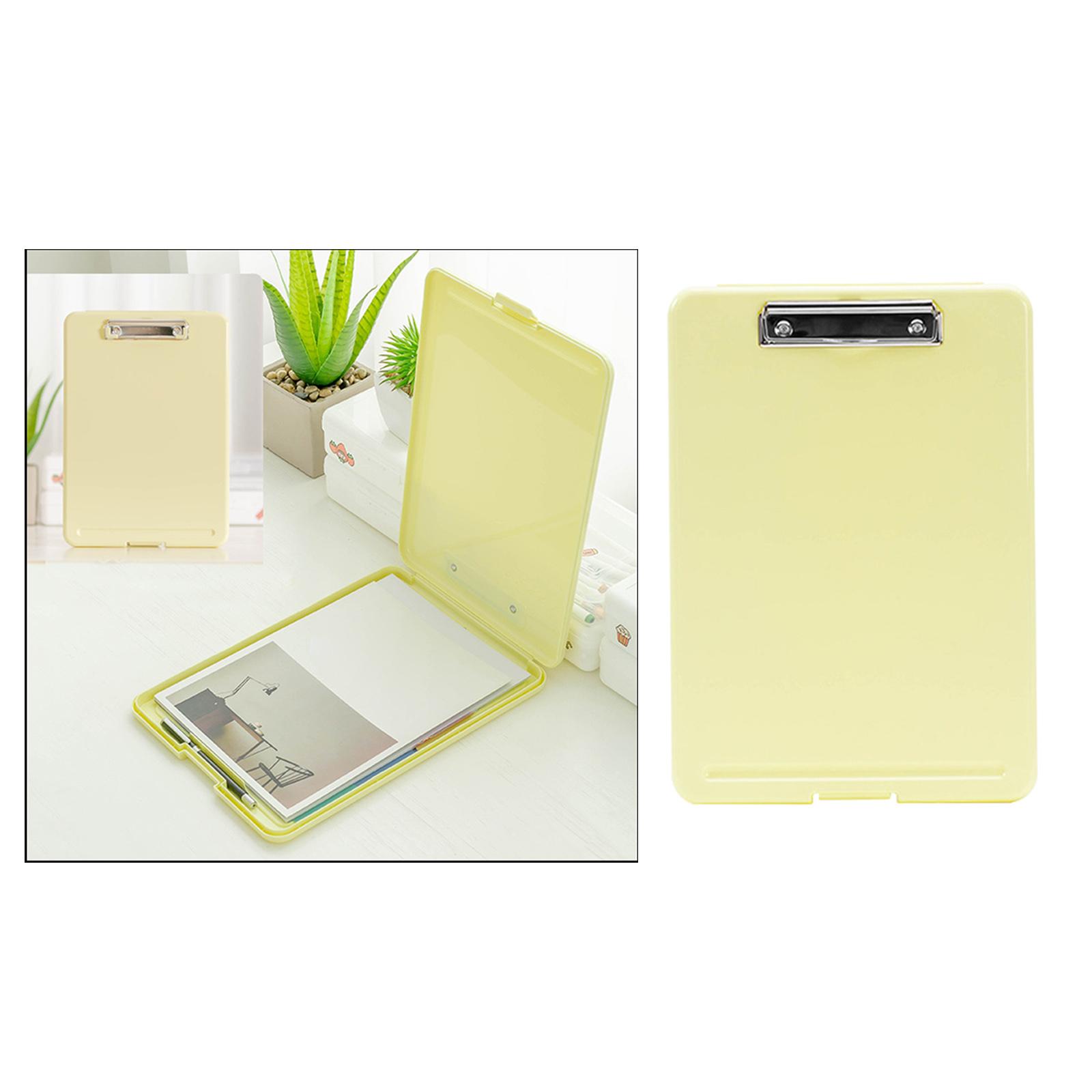 Plastic A4 File Box Document Folder Writing Pad Box Organizer Supply Yellow