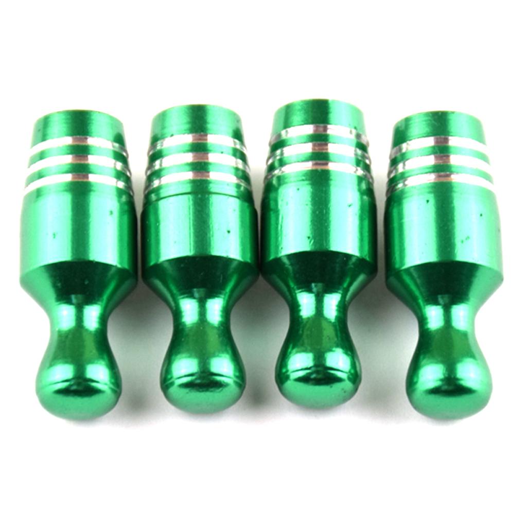  4pcs Alloy Schrader Tire Valve Caps Bike Motorcycle Cars Dust Cover Green