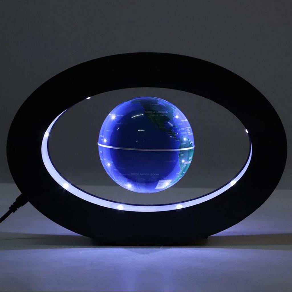 Magnetic Levitation Globe Floating Globe World Map Desk Decor EU Plug Blue