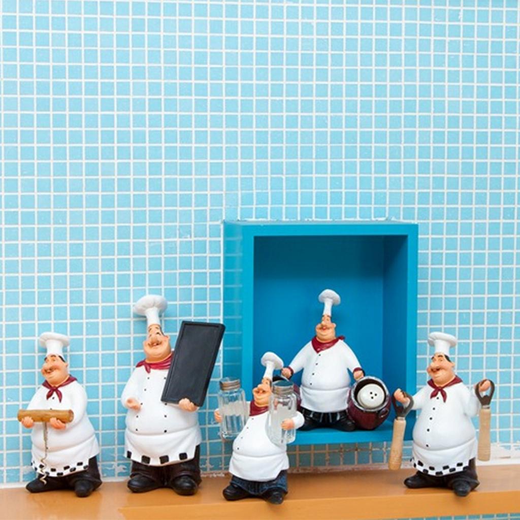 Italian Chef Figurines Kitchen Decoration Resin Cook Shape Ornament  Style-1