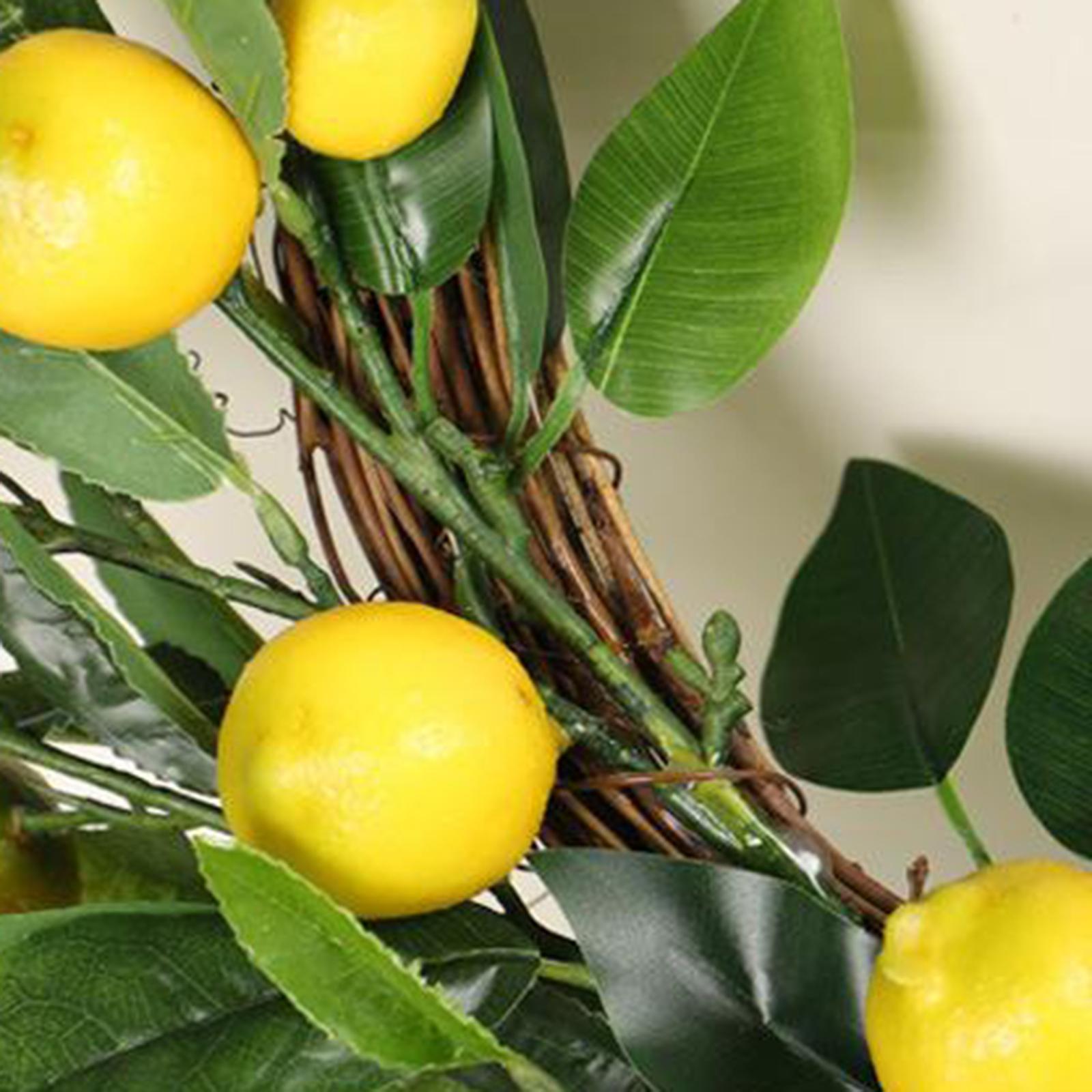 Artificial Summer Lemon Wreath Front Door Window Hangings Simulation Garland