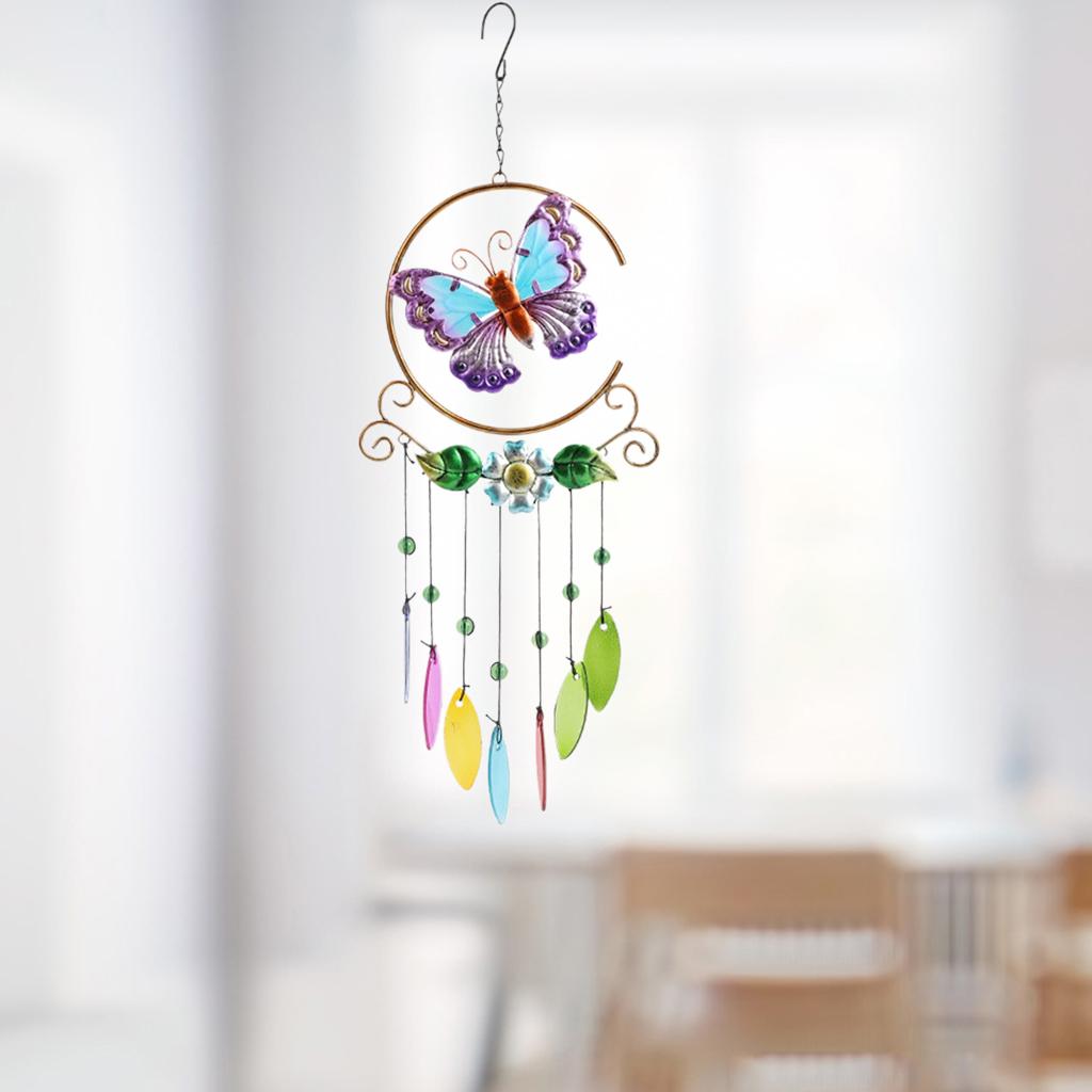 Wind Chime Hanging Ornament Decoration for Home Garden Outdoor Butterfly