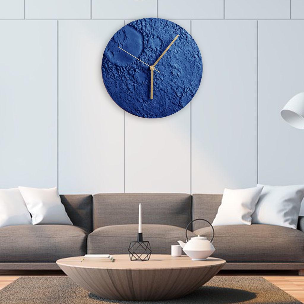 Wall Clock Living Room Punch-free Nordic Decor Modern Arts Clocks Pendant Blue