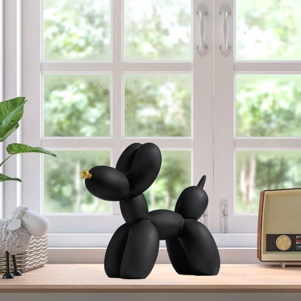Creative Balloon Dog Statue Figurine Sculpture Art Home Decor Black