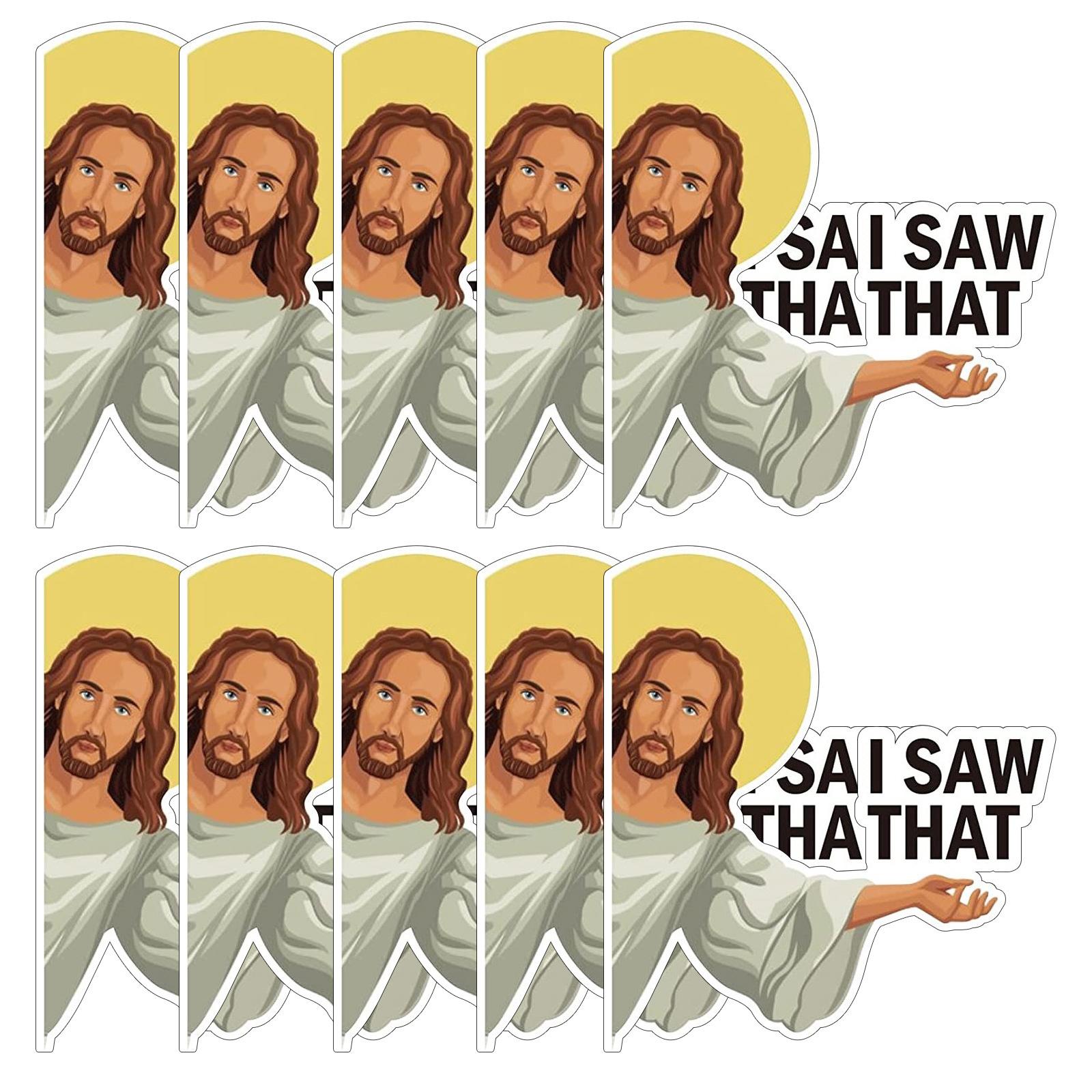 40Pcs Removable i Saw That Jesus Stickers Car Waterproof Stick 3in Decals