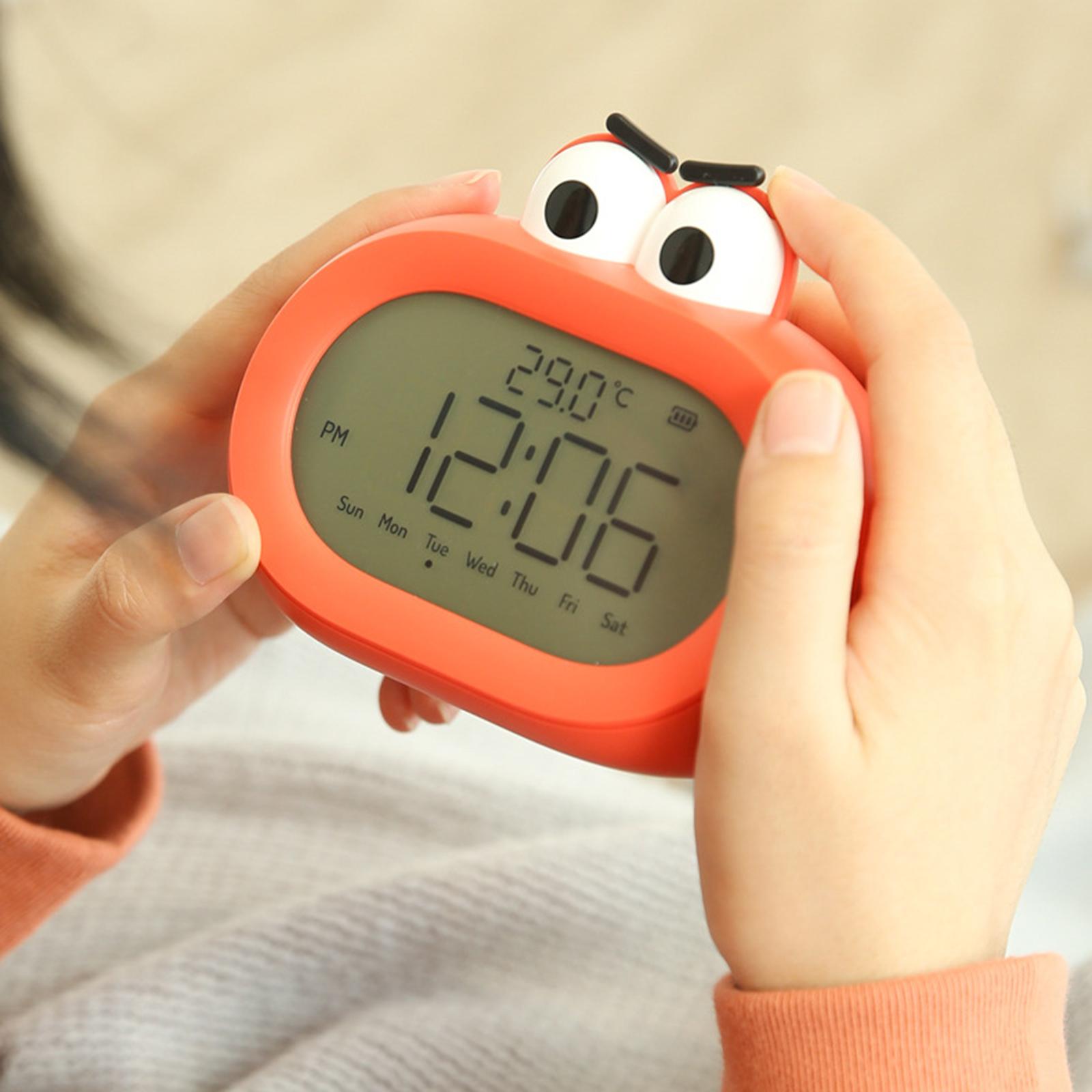 Digital Alarm Clock Indoor Temperature Snooze for Travel Bedside  red