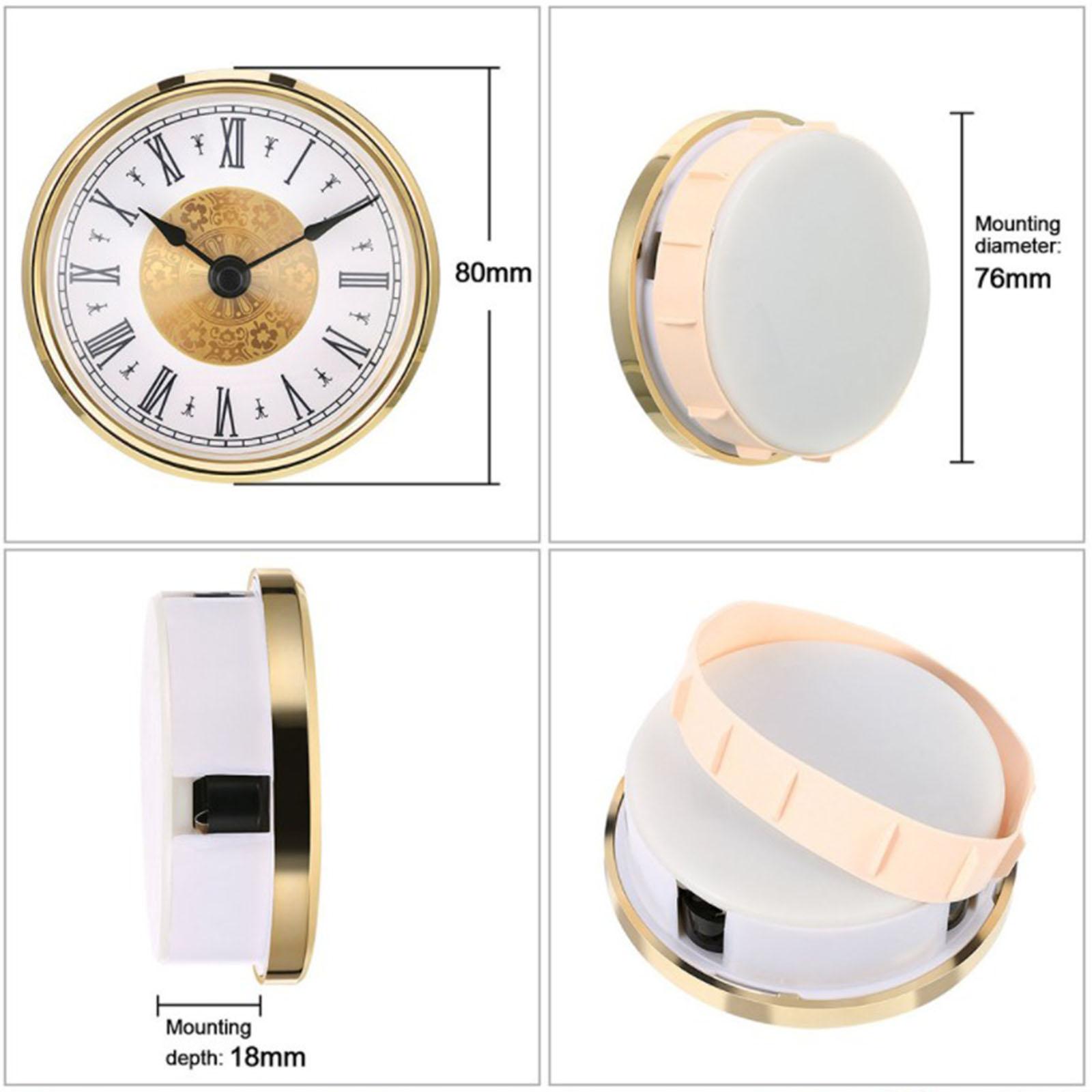 2Pcs 3.15 inch Mini Quartz Clock Insert Roman Numbers Quartz Movement