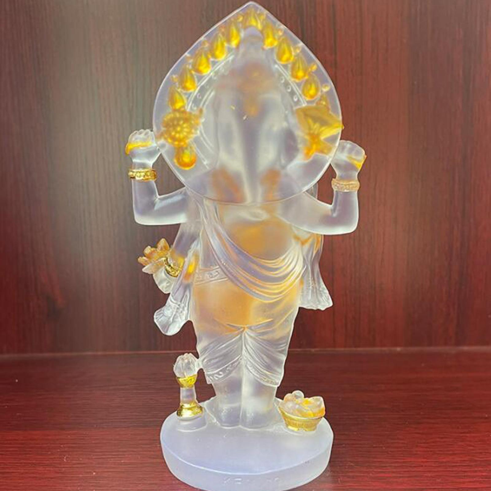 Ganesha Hindu Statue Elephant GOD Lord India Buddha Luck Translucent White