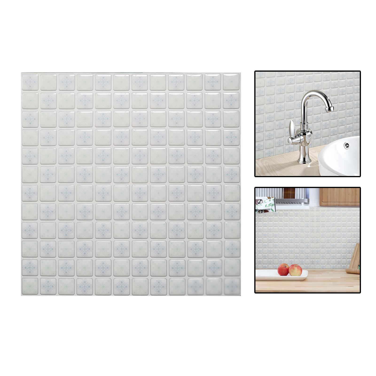 Wall Tile Sticker Waterproof Wallpaper for Home Bathroom Kitchen Decor D