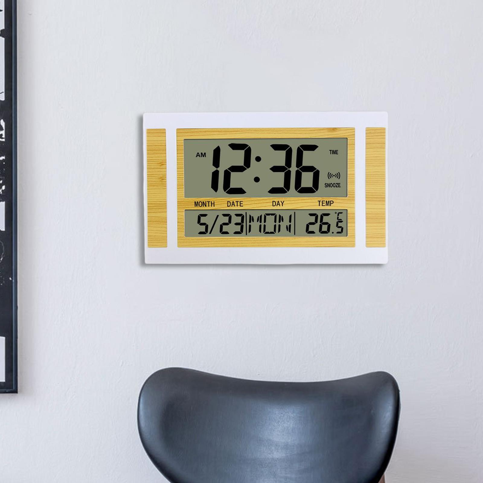 Digital Alarm Clock NightStand Timmer 12/24H Timing Wall Clocks Yellow White