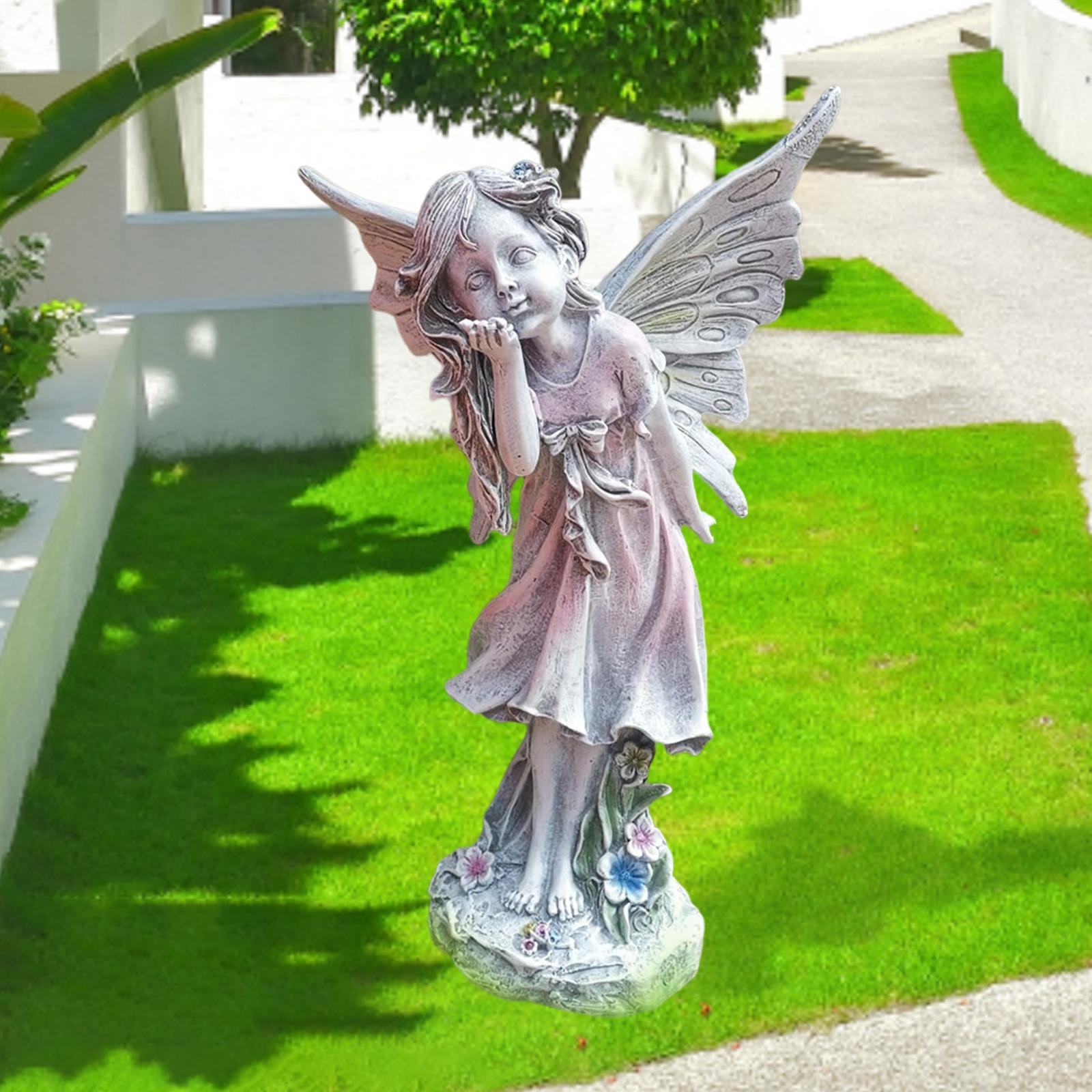 Charming Fairy Statue Figurine Ornament Craft Backyard Resin  Bend Over 