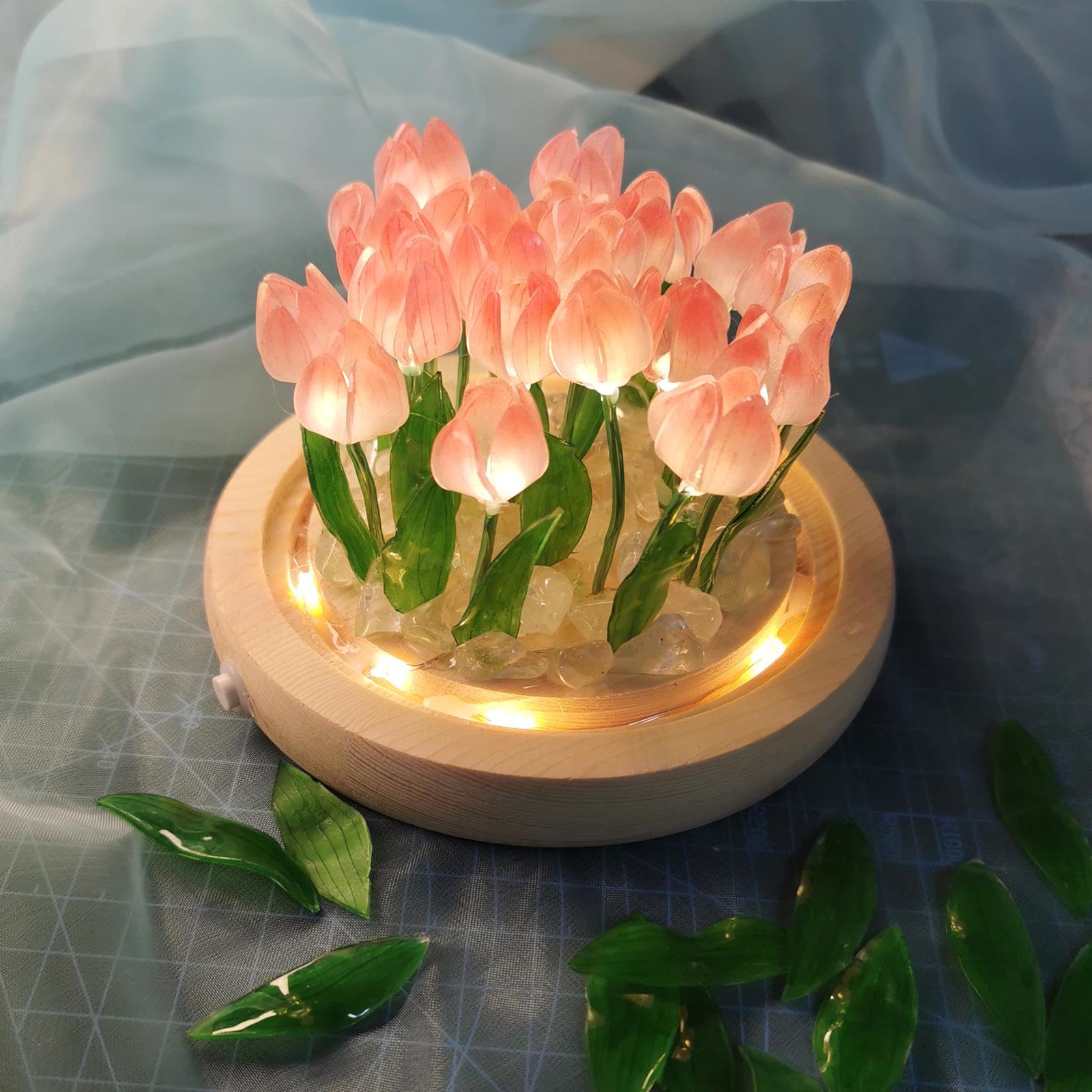 Artificial Flowers with LED Light Tulips for Valentines Day Anniversary