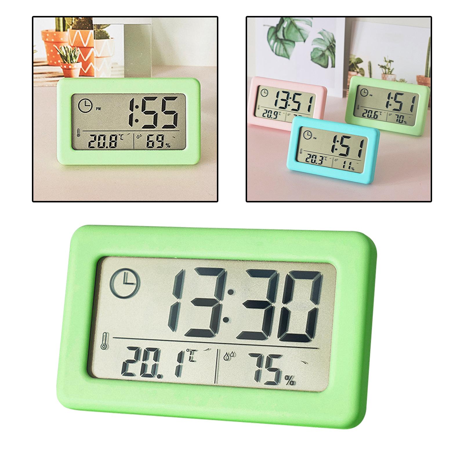 Digital Alarm Clock Indoor Temperature Hanging Home Desktop Study Room green