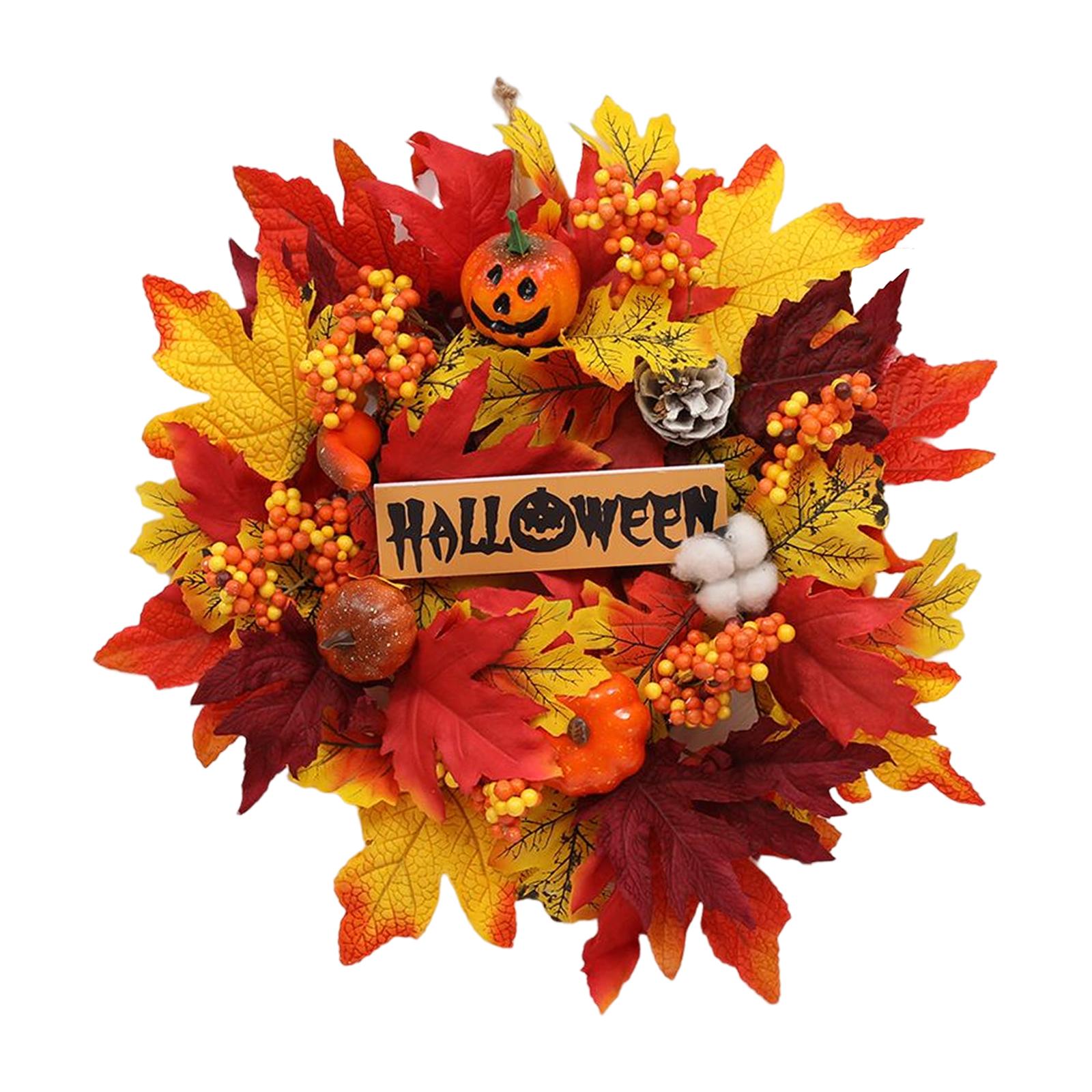 Halloween Fall Wreath Artificial Garland 16inch Wide Application Durable