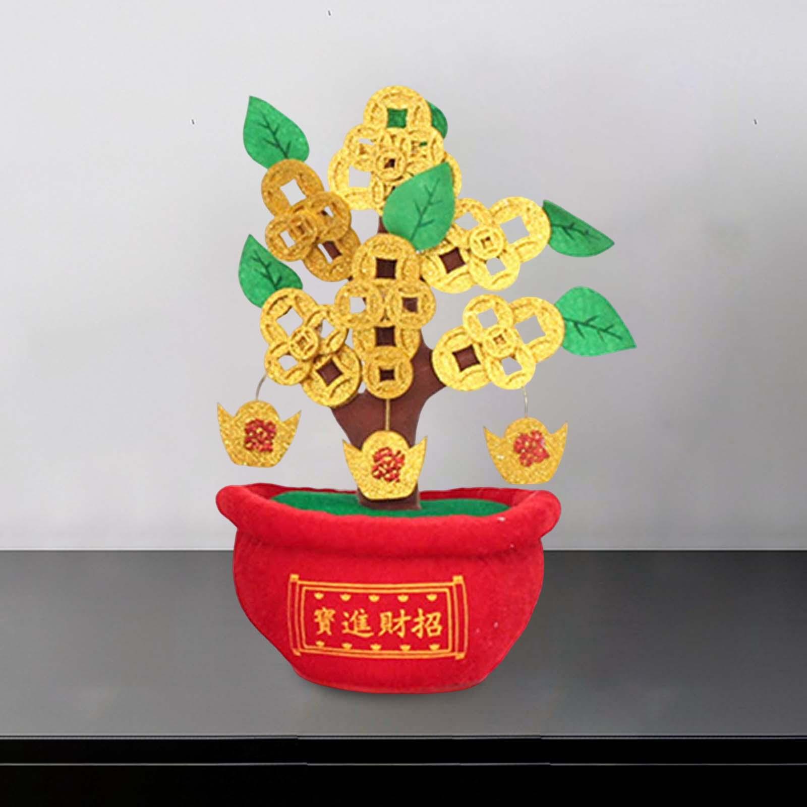 Chinese Artificial Bonsai Money Tree Decoration for Spring Festival Decor M