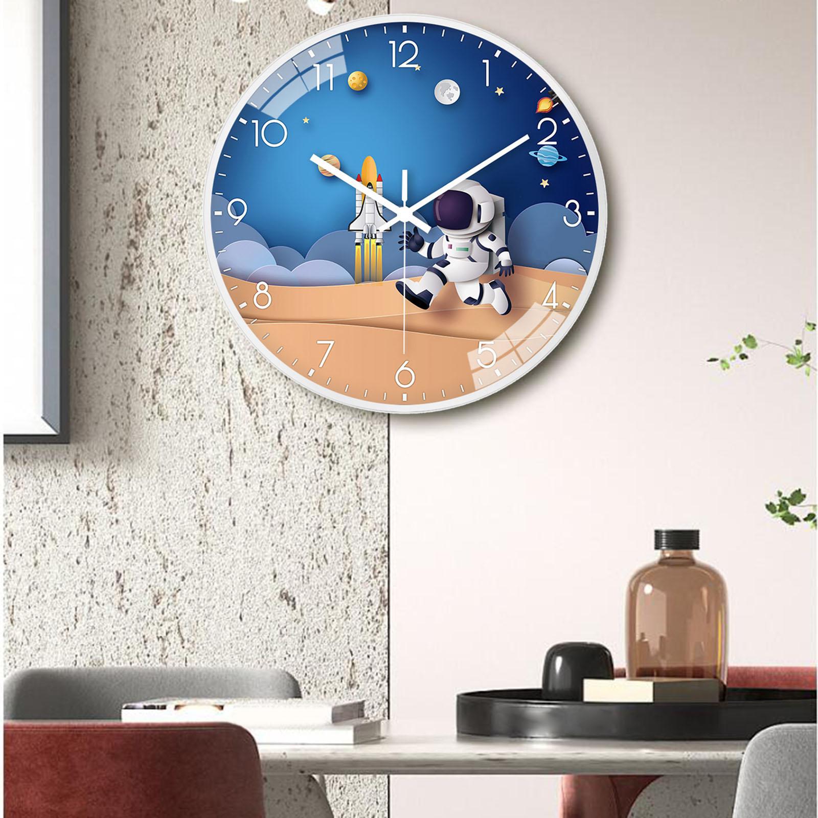 Astronaut Wall Hanging Clocks Non Ticking Quiet Space Decorative Clock StyleE