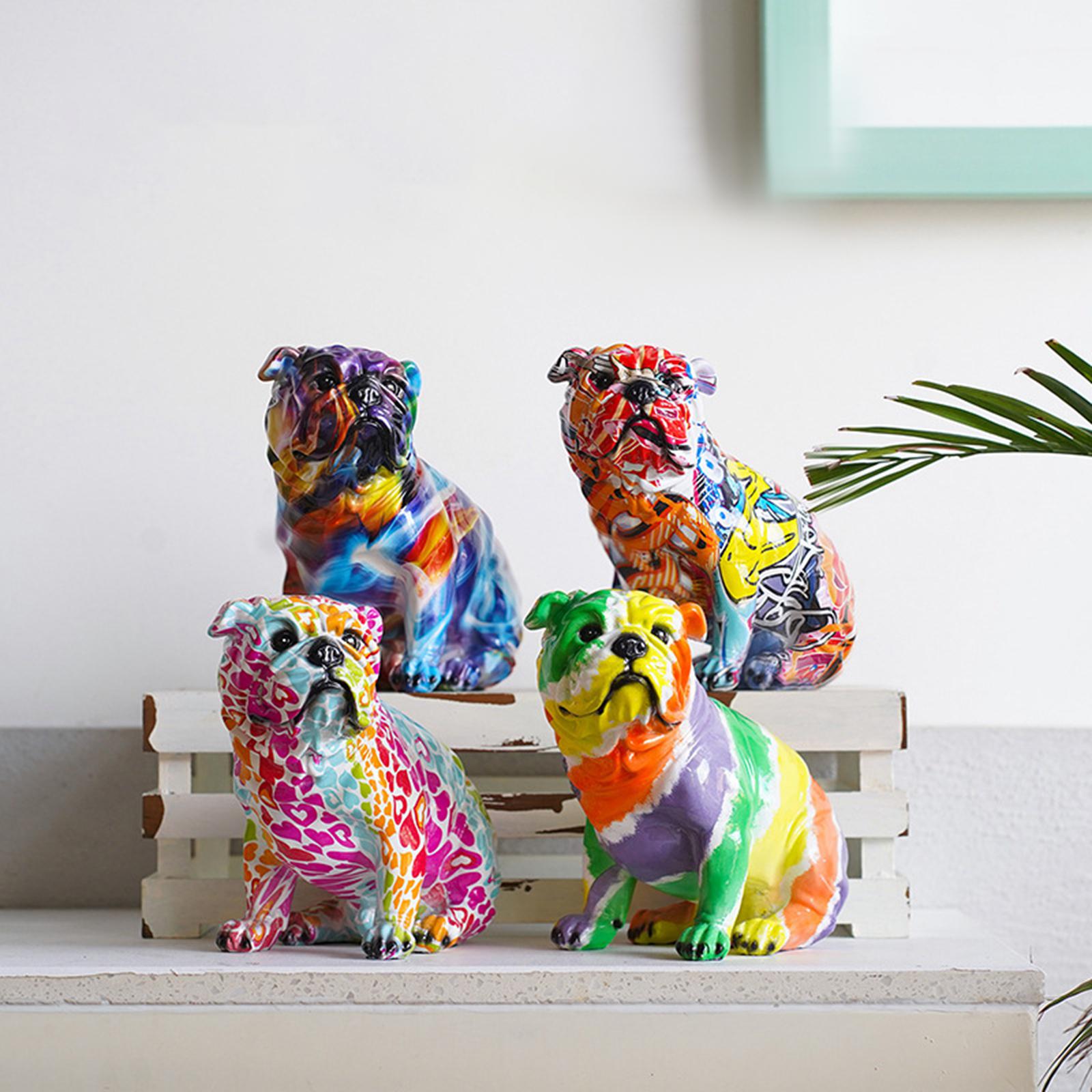Modern Dog Sculptures Artwork for Living Room Wine Cabinet Decoration Graffiti