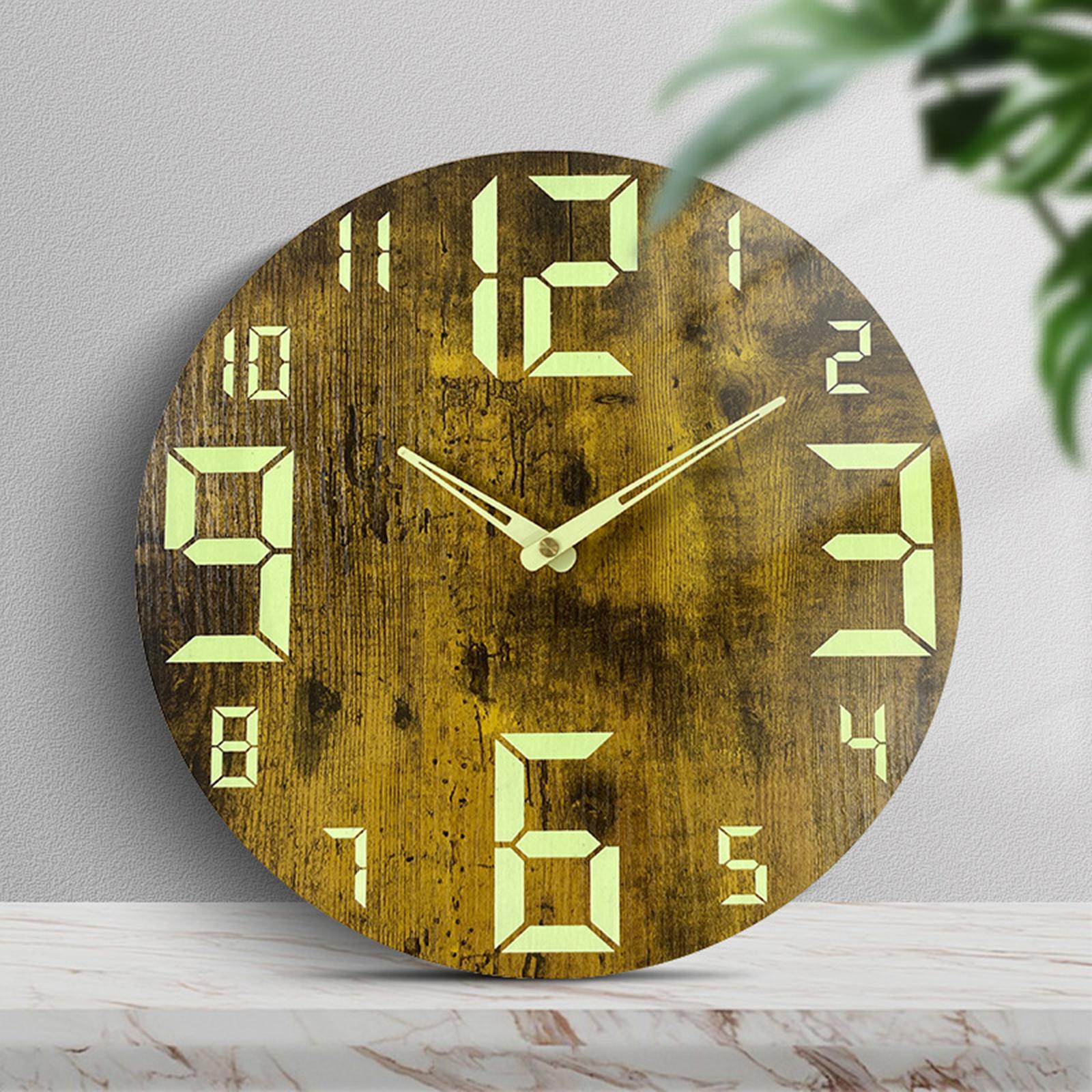 Luminous Wall Clock Night Lights 12''/30cm Creative for Home Bedroom