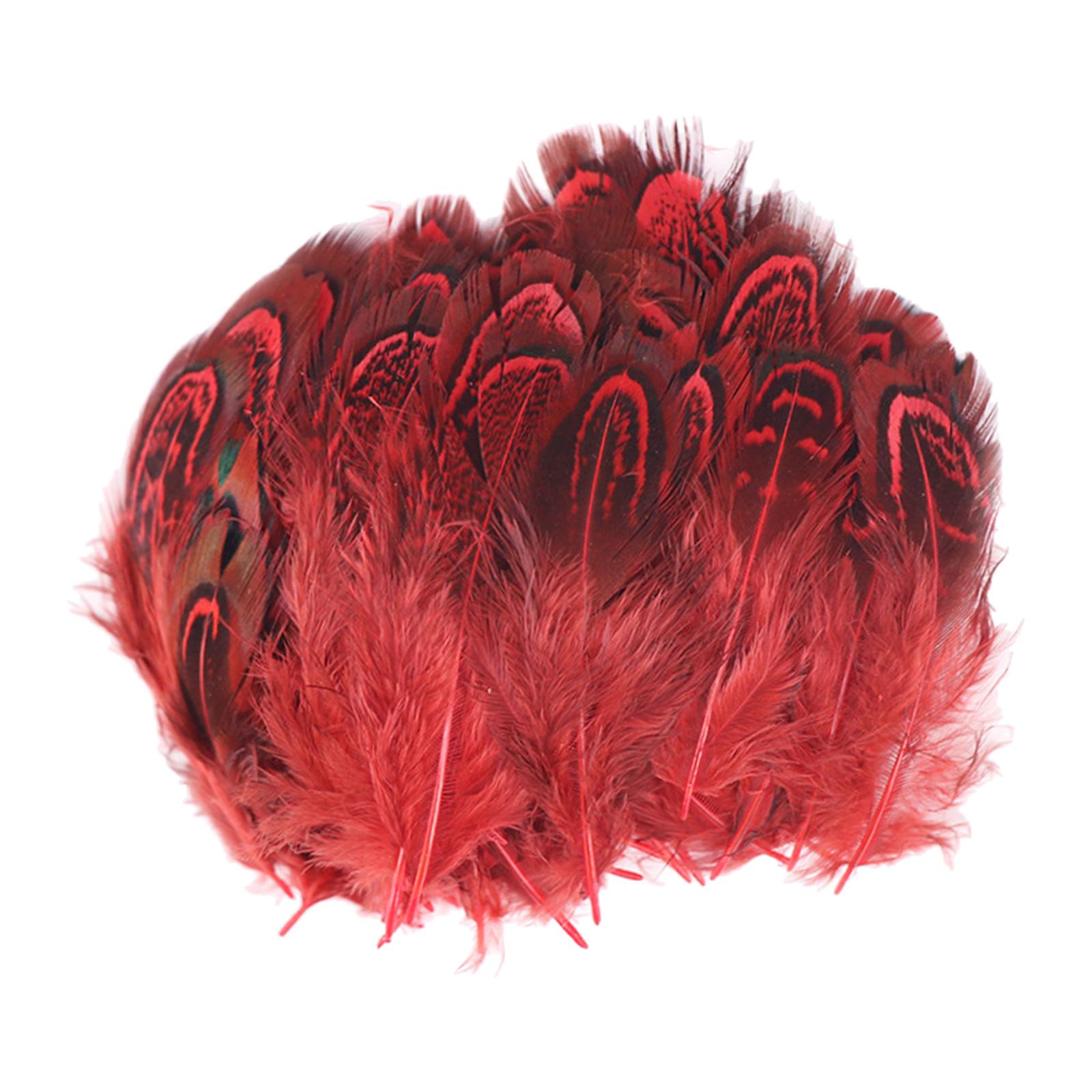 Chicken Feathers Dyed Feather for Sewing Decorations red