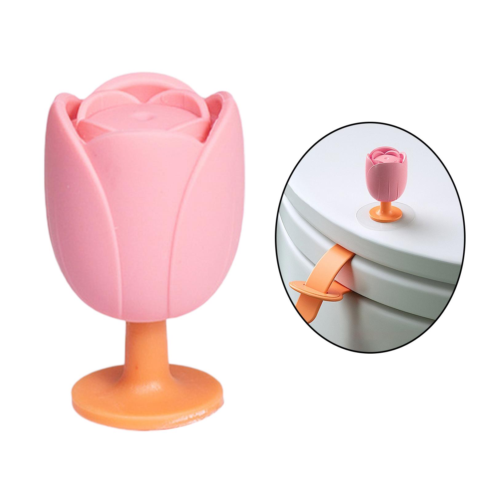 Floral Toilet Cover Lifter Avoid Touching Portable Lift Tool for Office Orange Cover Lifter