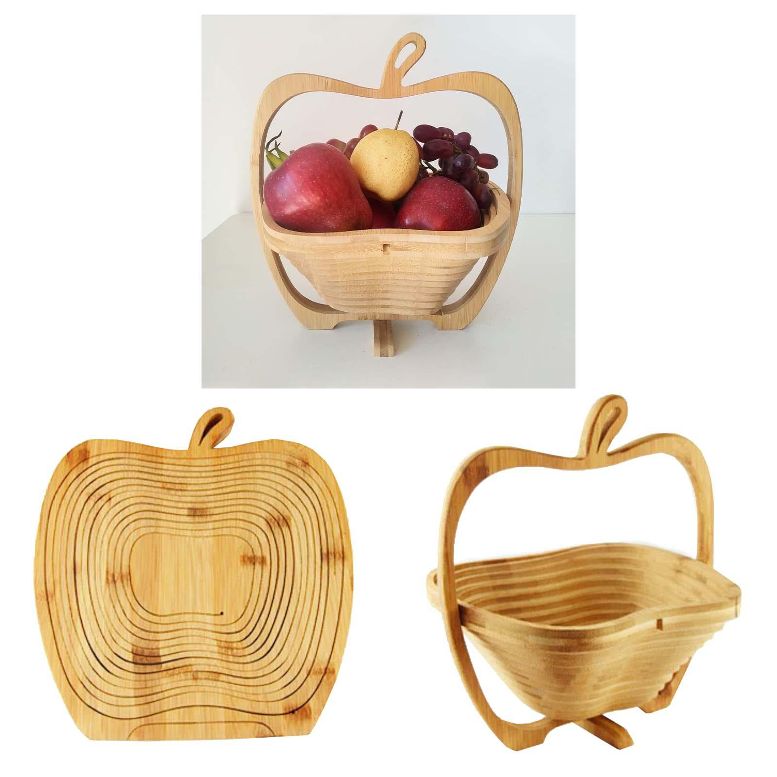 Fruit Basket Collapsible Snack Storage Tray Decorative for Home Kitchen apples