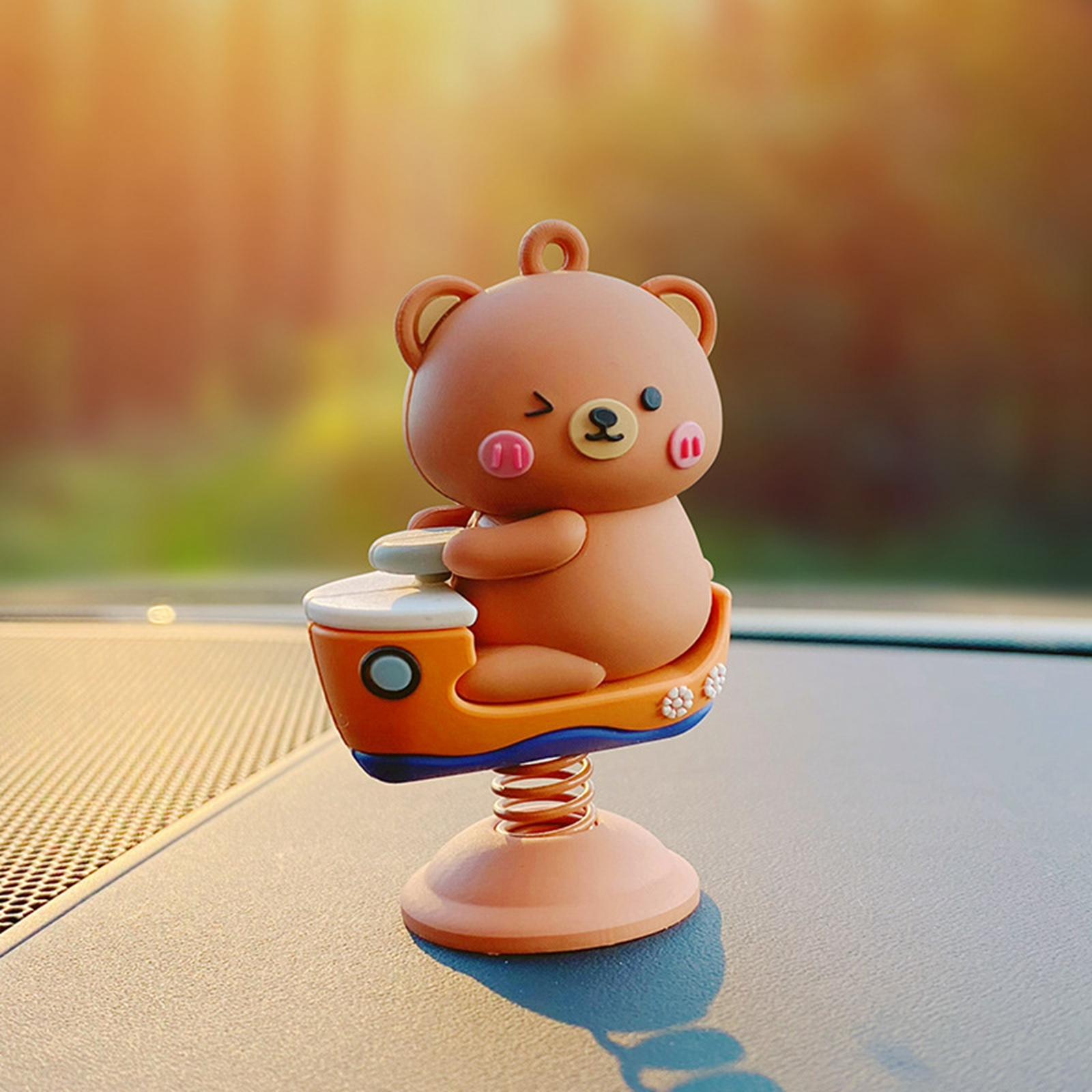 Car Dashboard Spring Shaking Doll Toy Creative for Car Dashboard Table Decor Bear