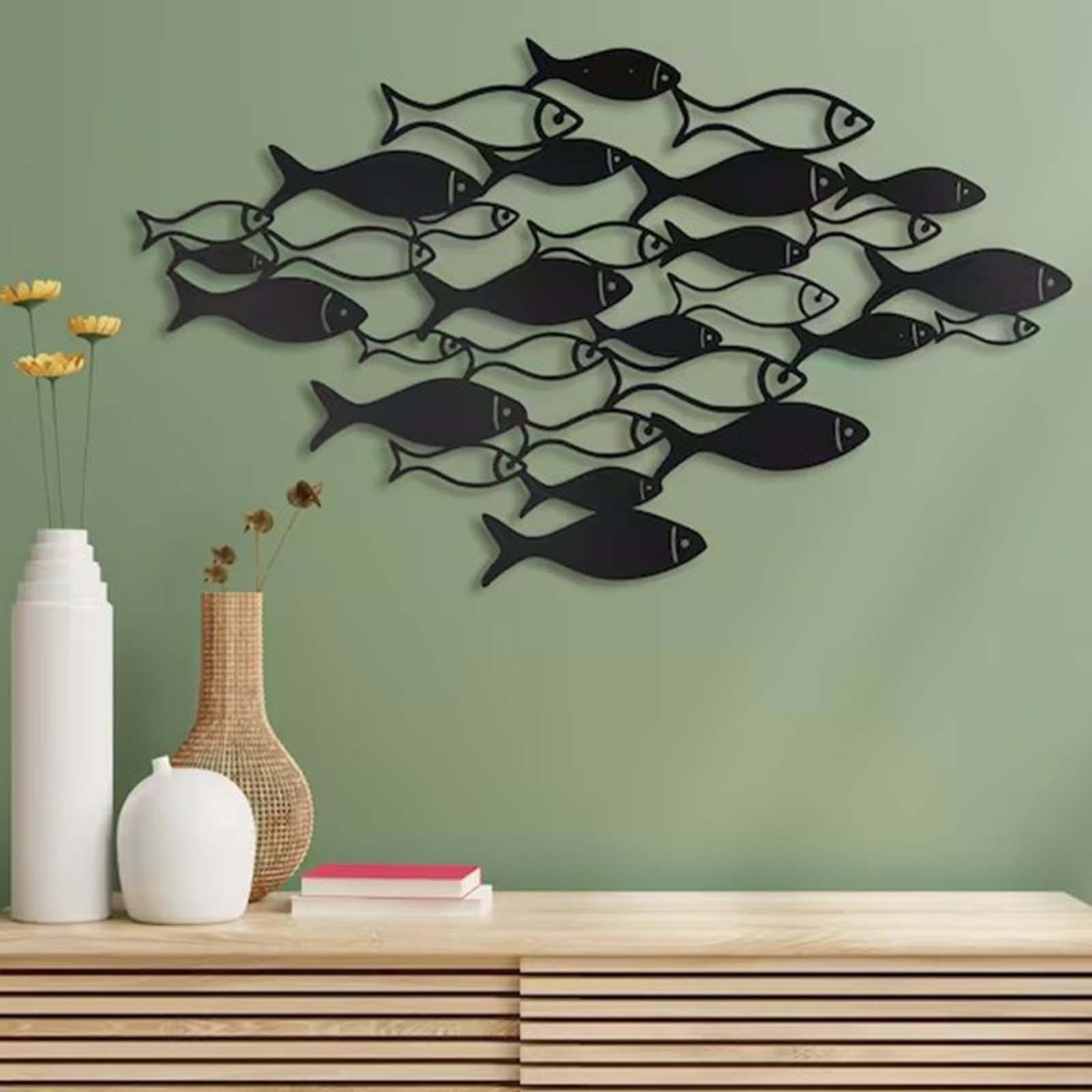 Fish Wall Decor Wall Sculpture Hanging Creative for Office Dining Rooms Wall 30cmx18cm