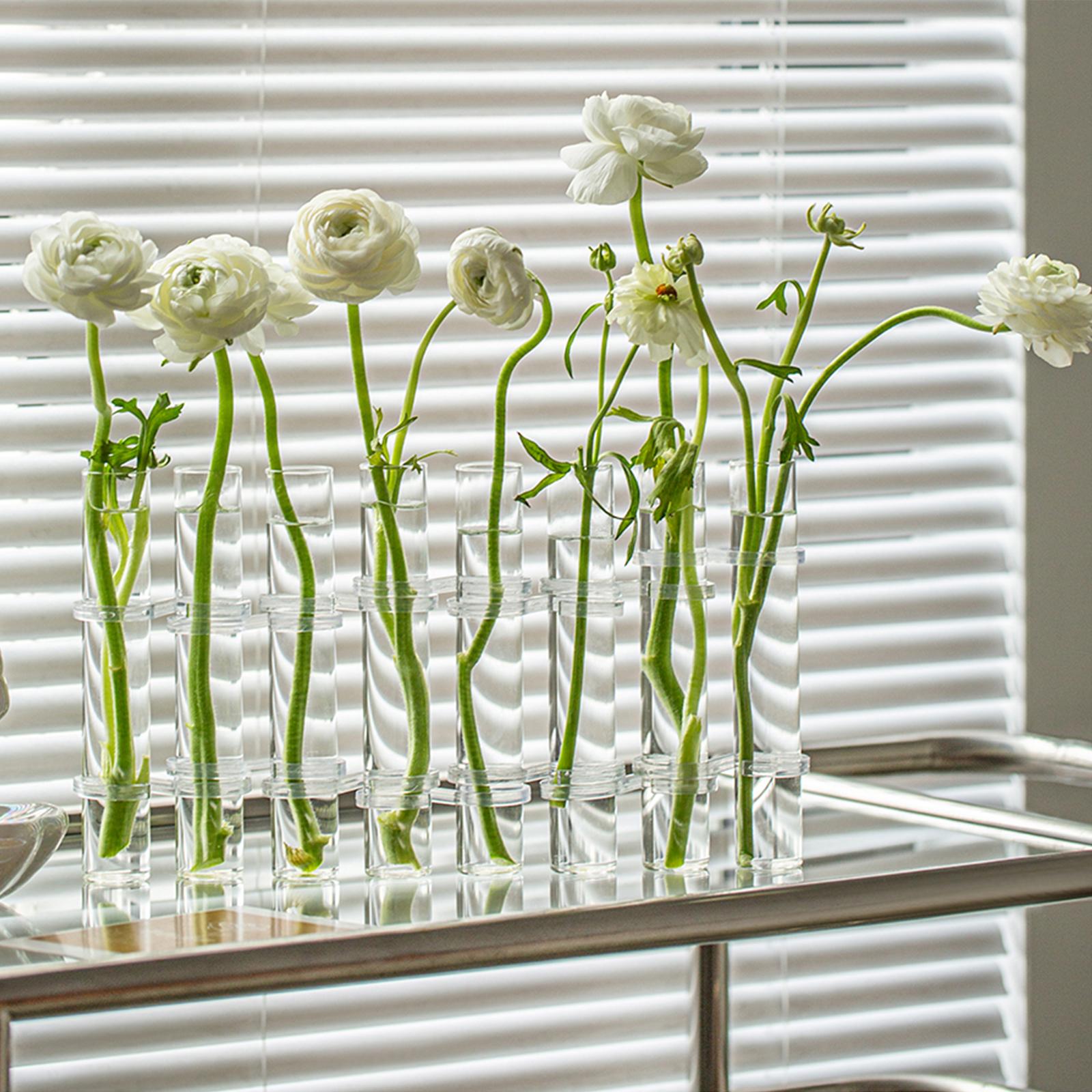 Test Tube Flower Vases Plant Propagation Station Tube for Party Drawing Room 8 Long